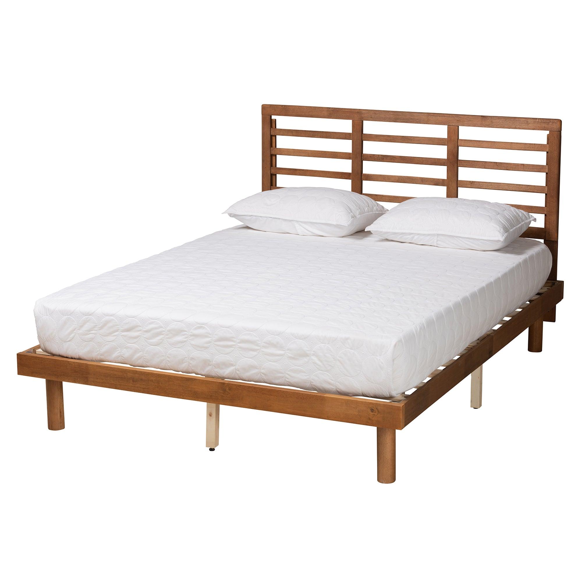 Lucine Mid-Century Modern Ash Finished Wood Platform Bed