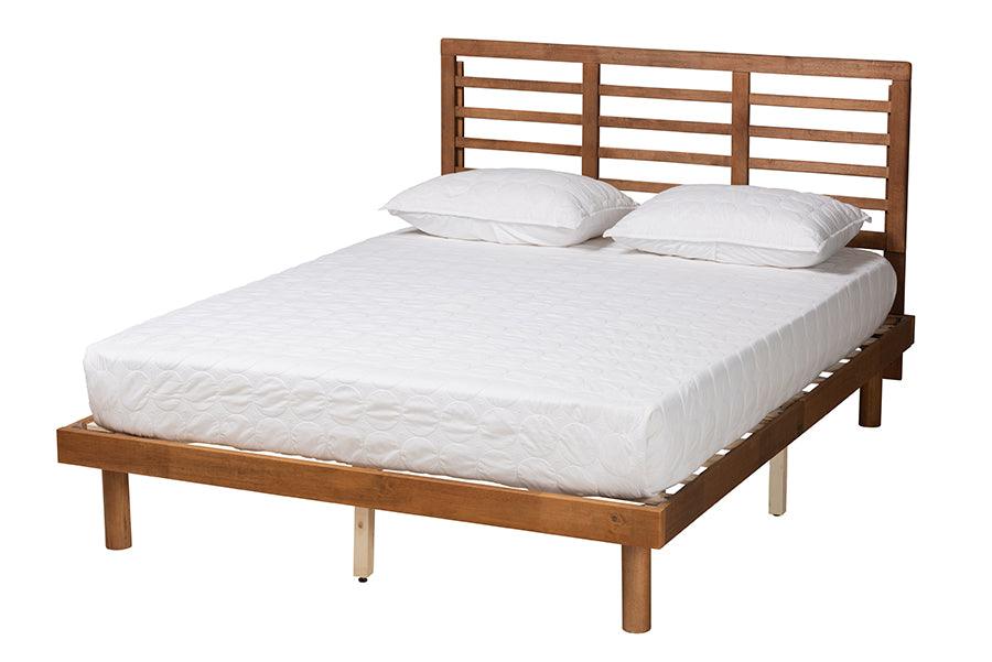 Lucine Mid-Century Modern Ash Finished Wood Platform Bed