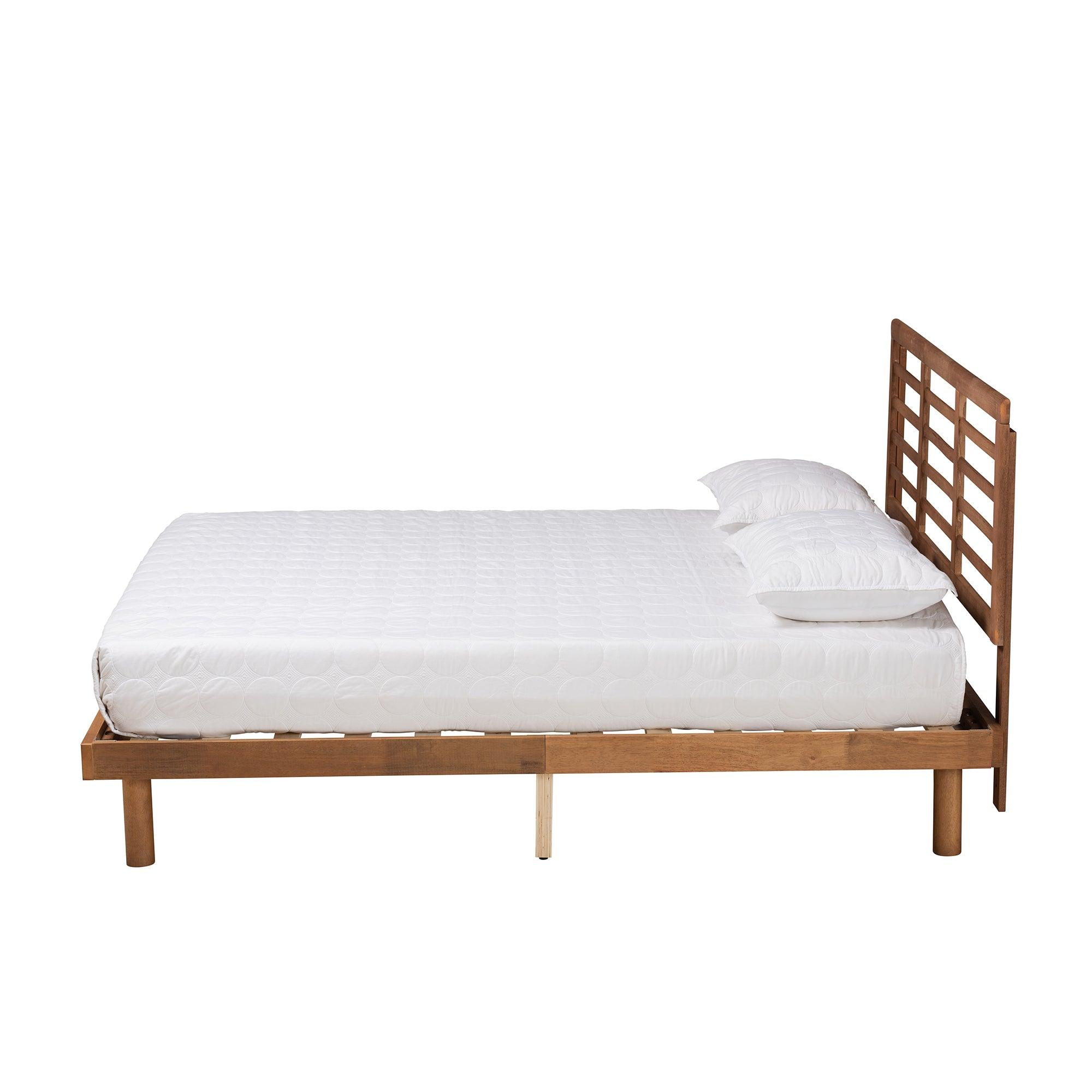 Lucine Mid-Century Modern Ash Finished Wood Platform Bed