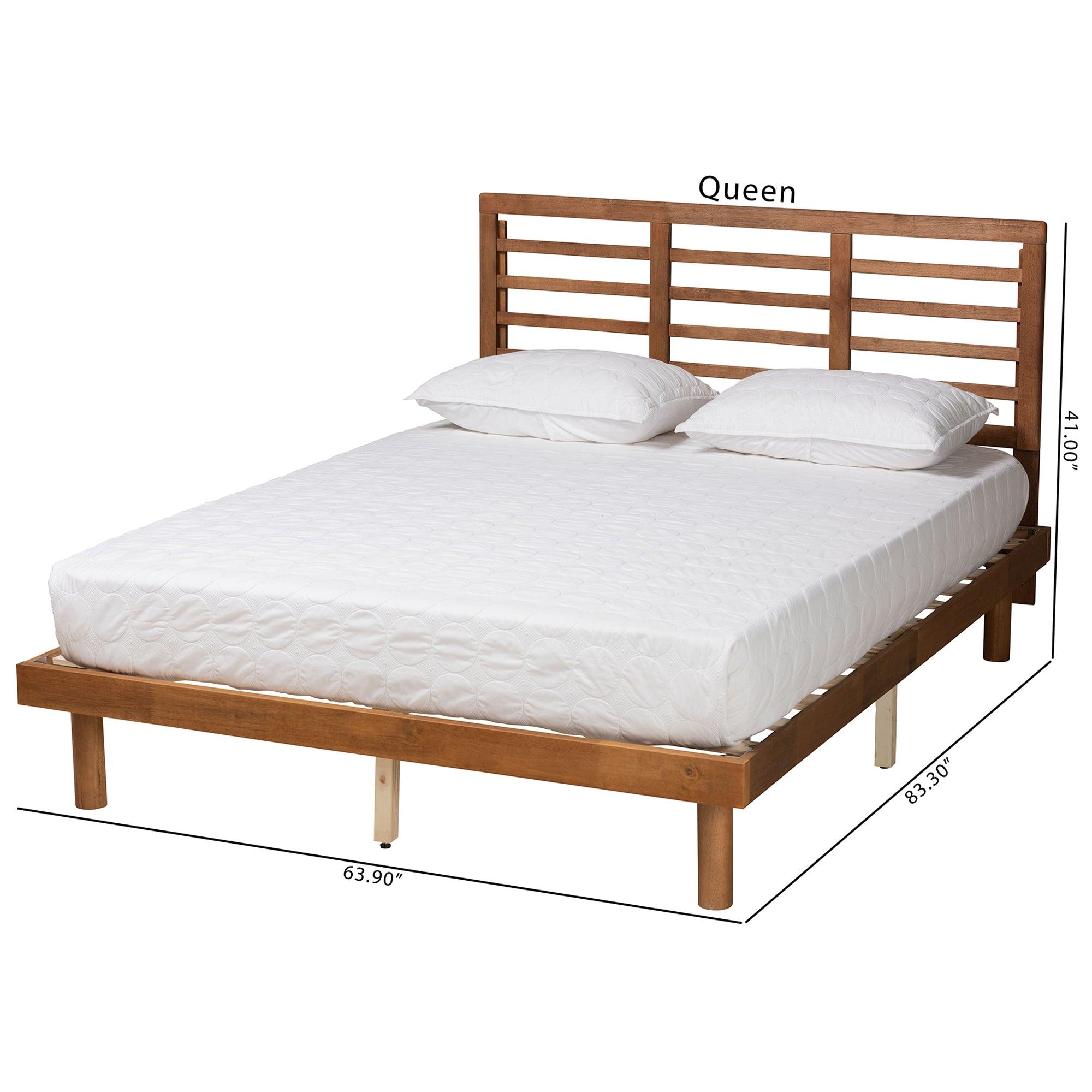 Lucine Mid-Century Modern Ash Finished Wood Platform Bed