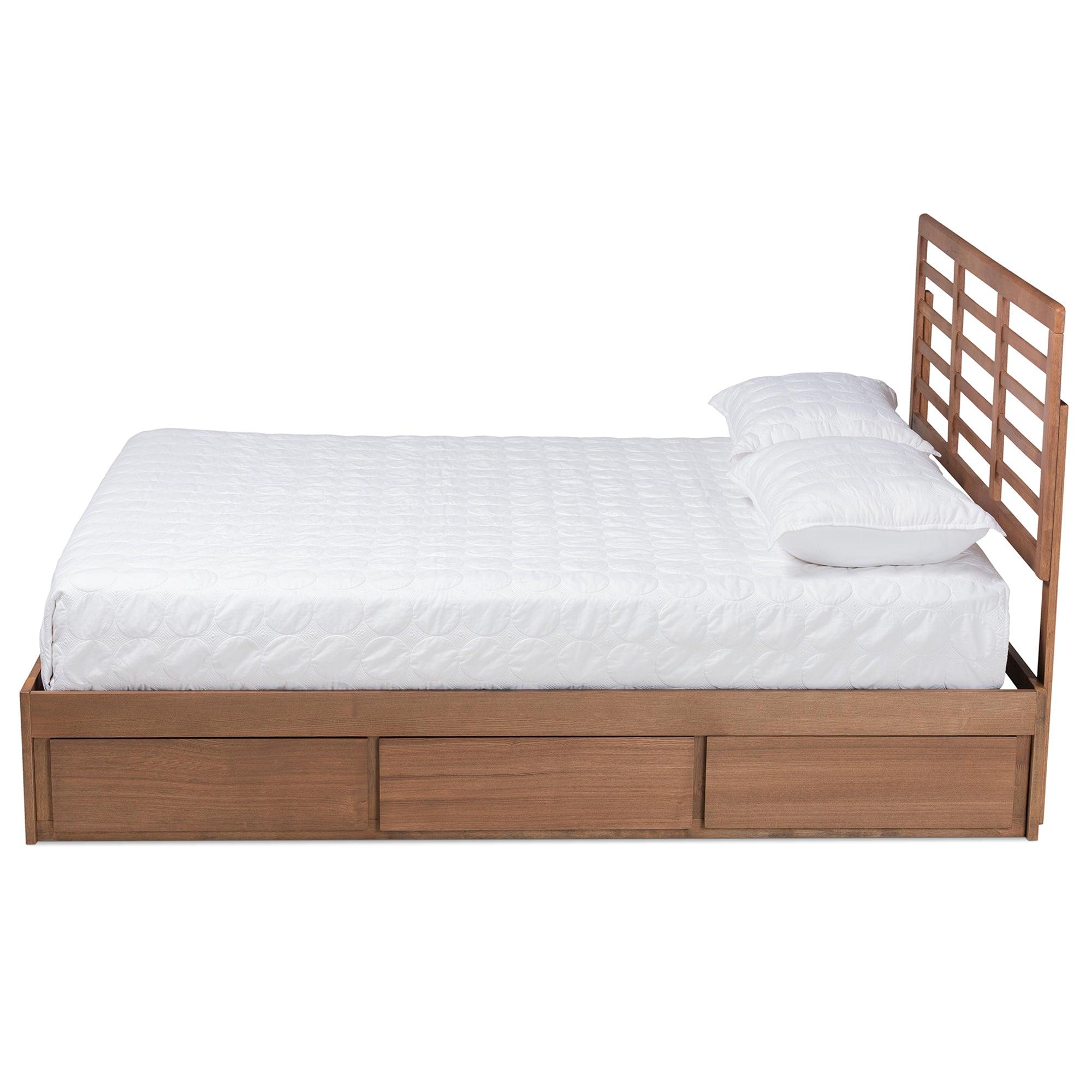 Piera Modern and Contemporary Transitional Ash Finished Wood 3-Drawer Platform Storage Bed