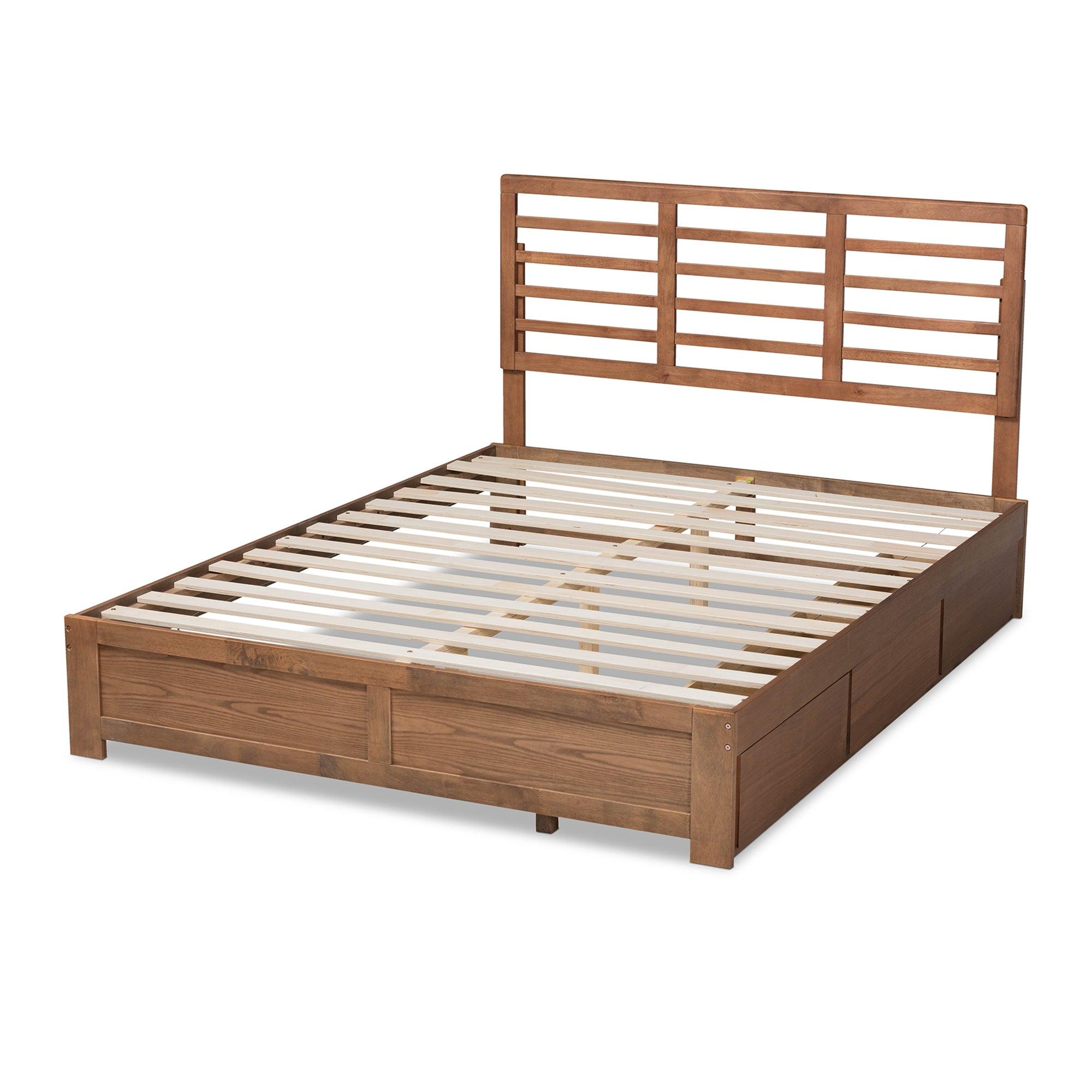 Piera Modern and Contemporary Transitional Ash Finished Wood 3-Drawer Platform Storage Bed