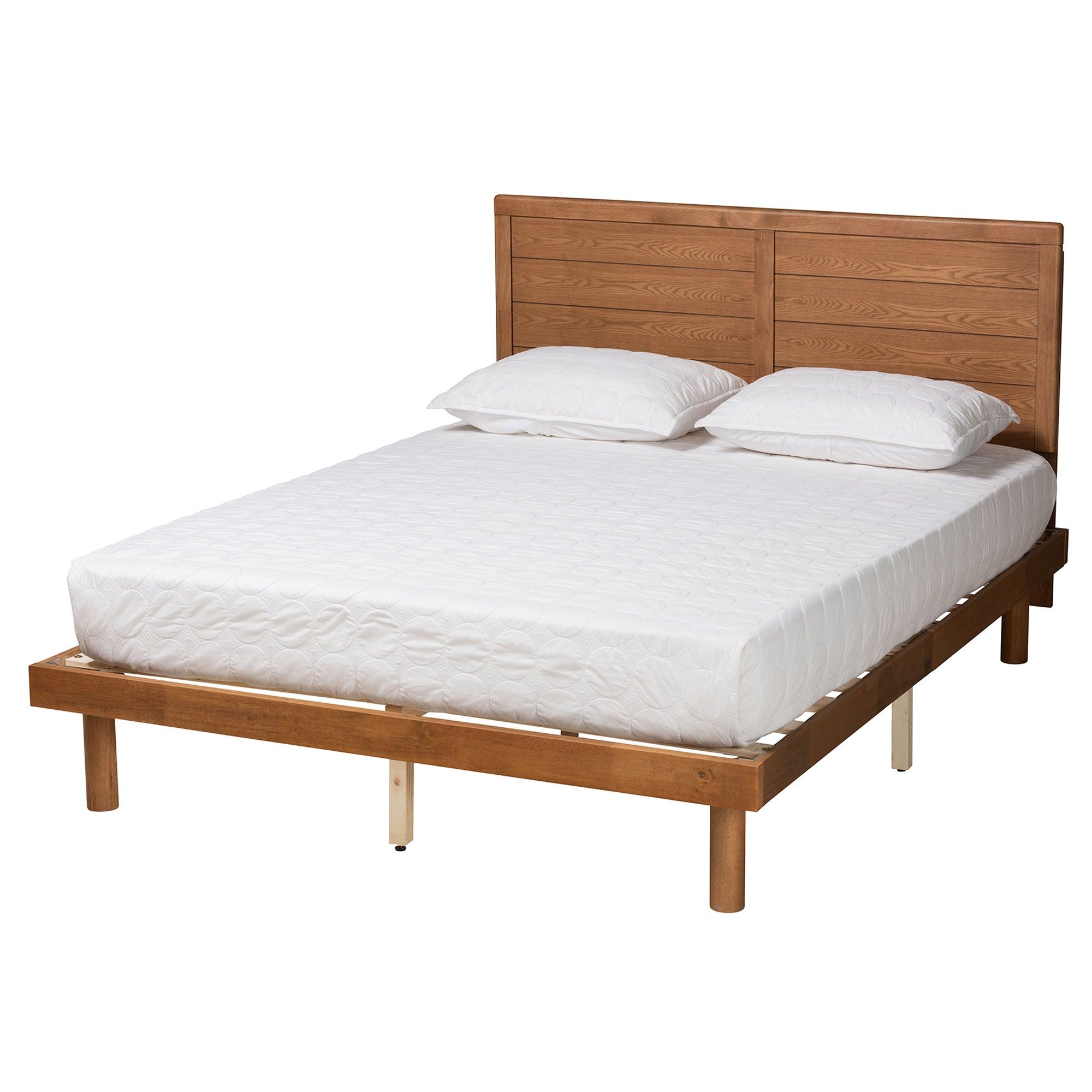 Daina Mid-Century Modern Ash Finished Wood Platform Bed