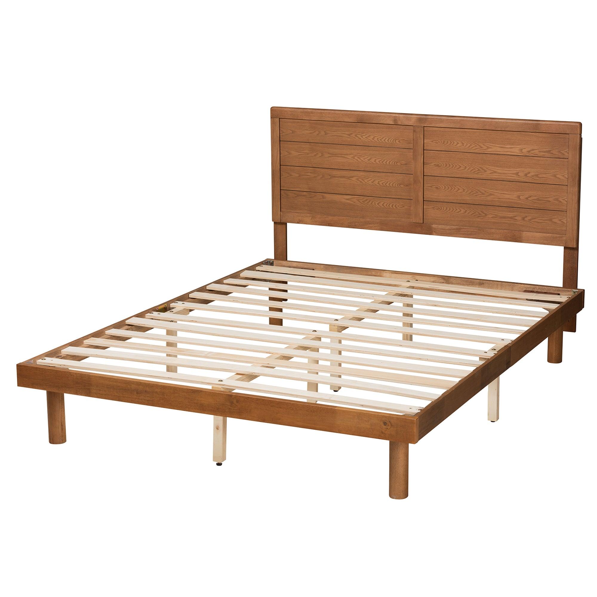 Daina Mid-Century Modern Ash Finished Wood Platform Bed