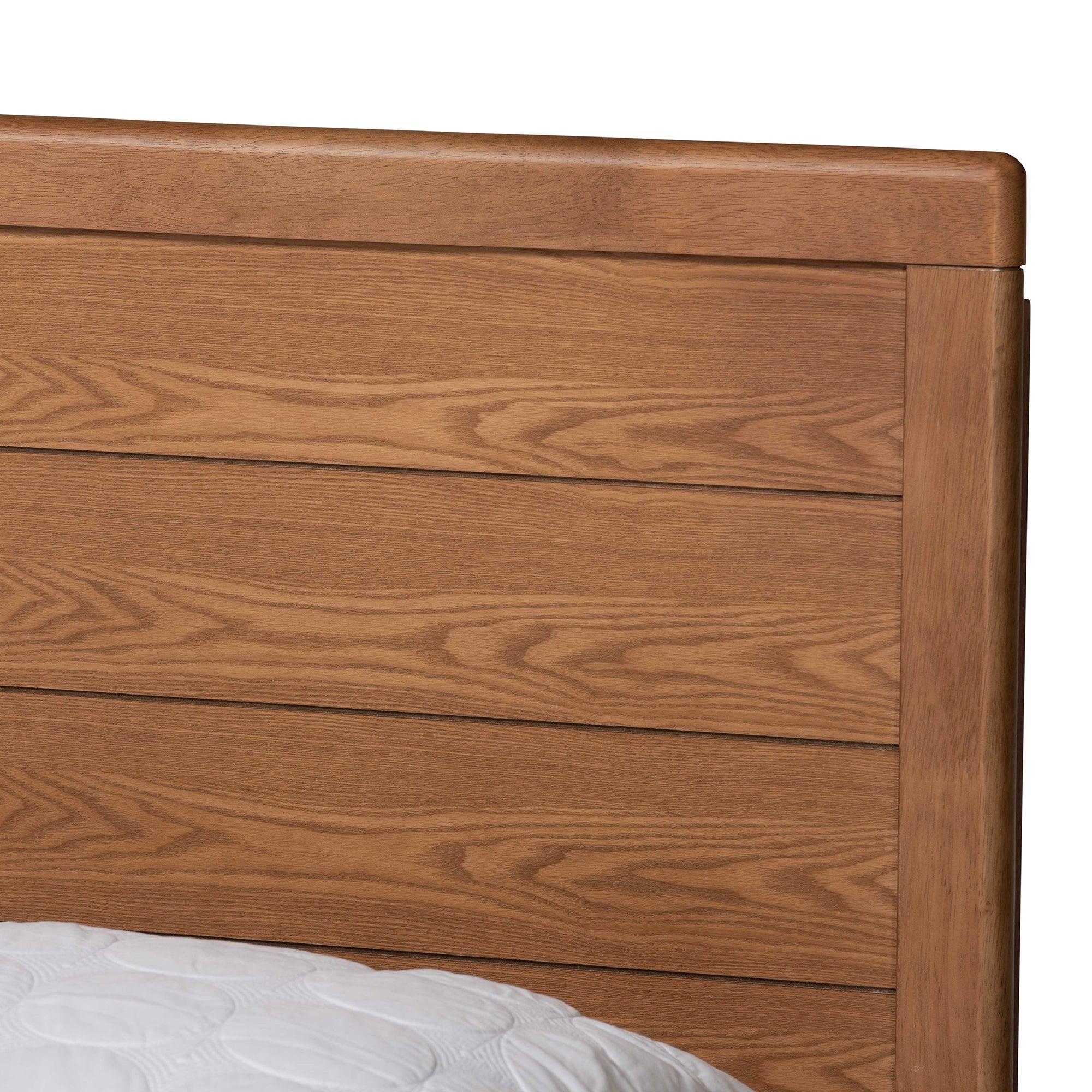 Daina Mid-Century Modern Ash Finished Wood Platform Bed