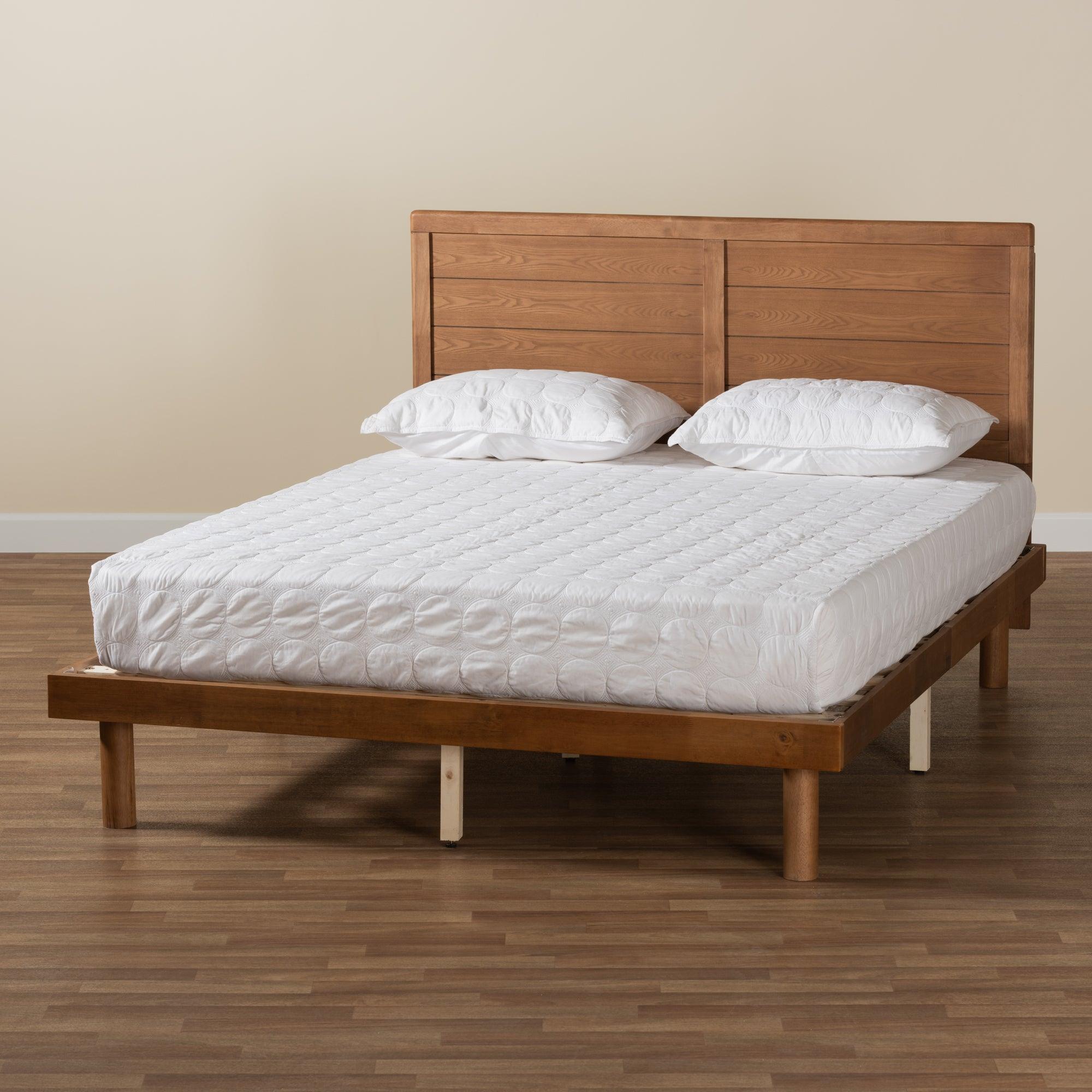 Daina Mid-Century Modern Ash Finished Wood Platform Bed