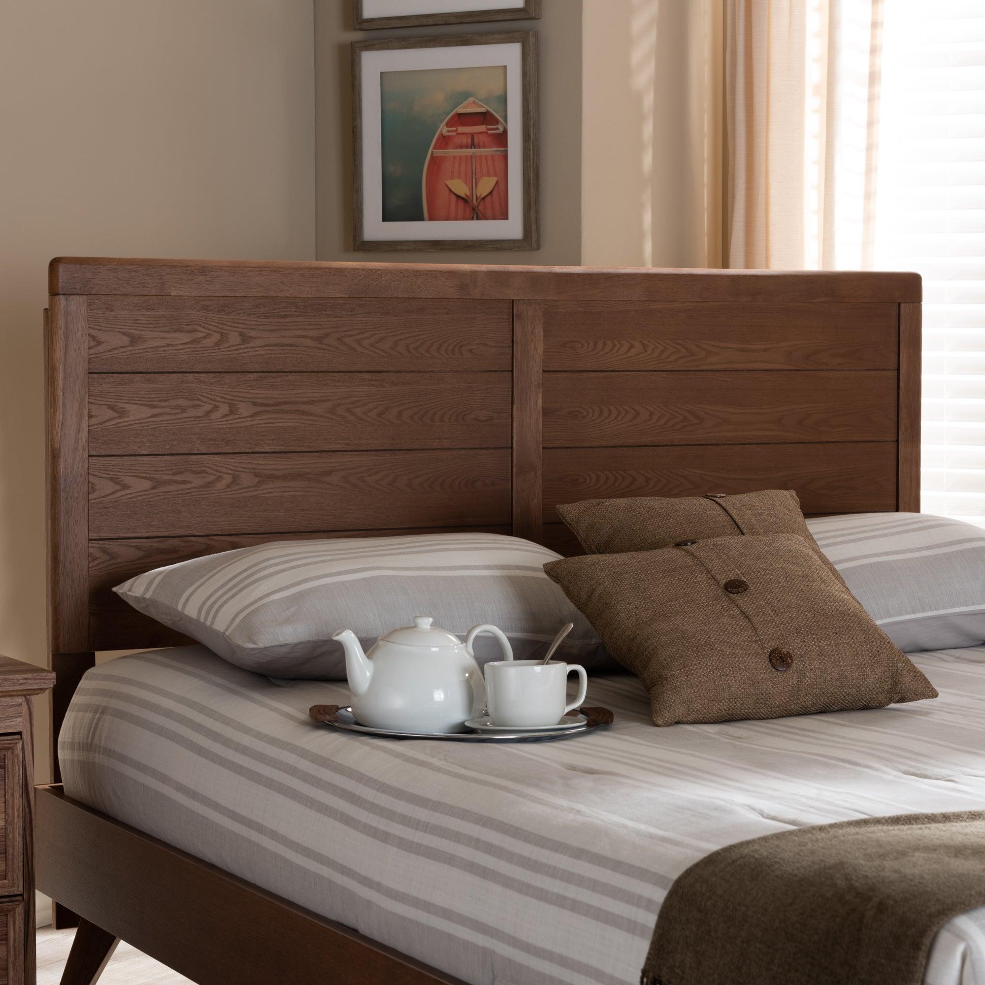 Seren Mid-Century Modern Finished Wood Headboard