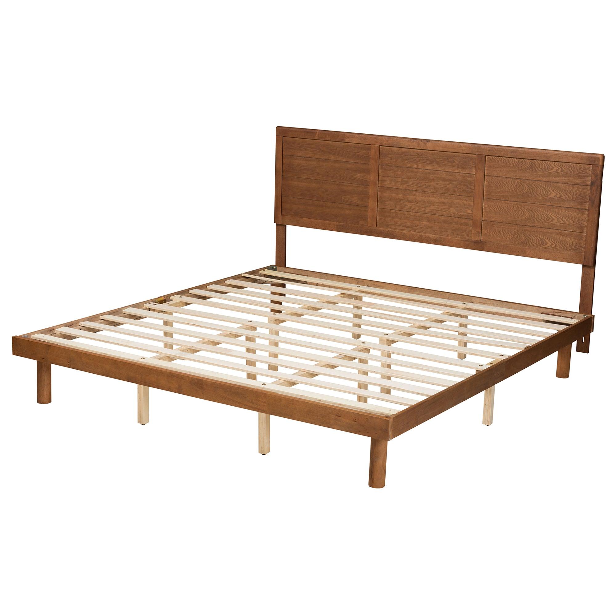 Daina Mid-Century Modern Ash Finished Wood Platform Bed