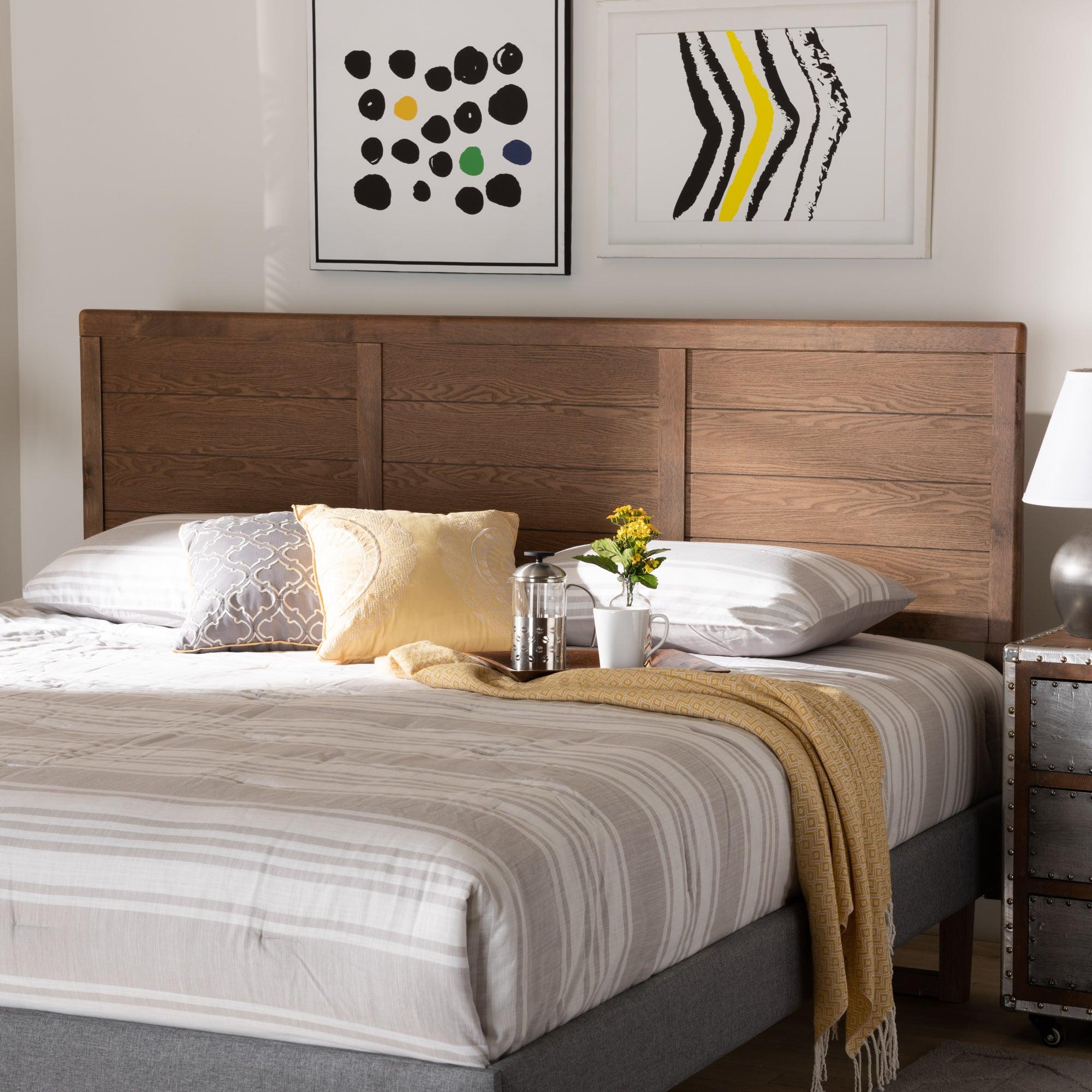 Seren Mid-Century Modern Finished Wood Headboard