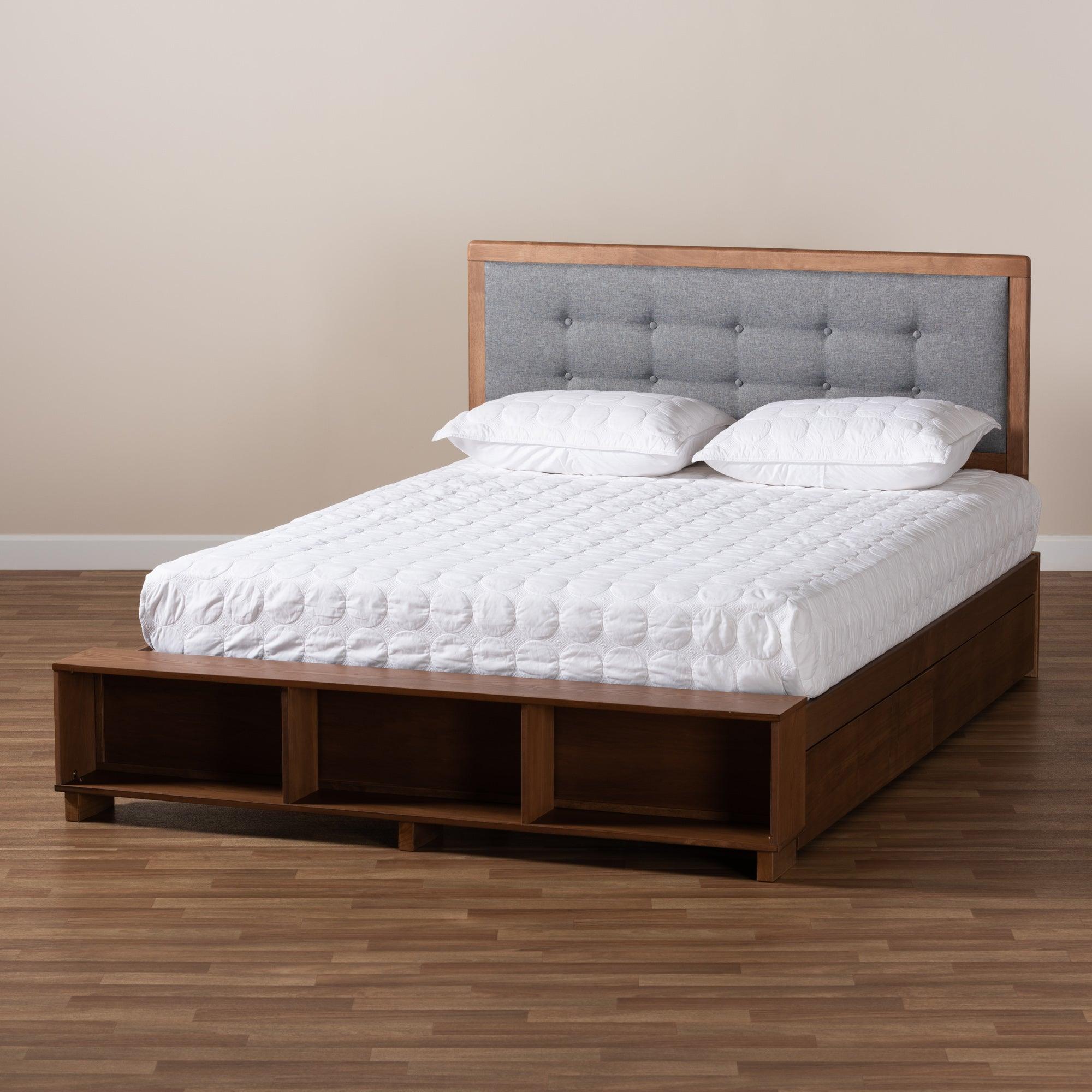 Cosma Modern Transitional Ash Finished Wood 4-Drawer Platform Storage Bed