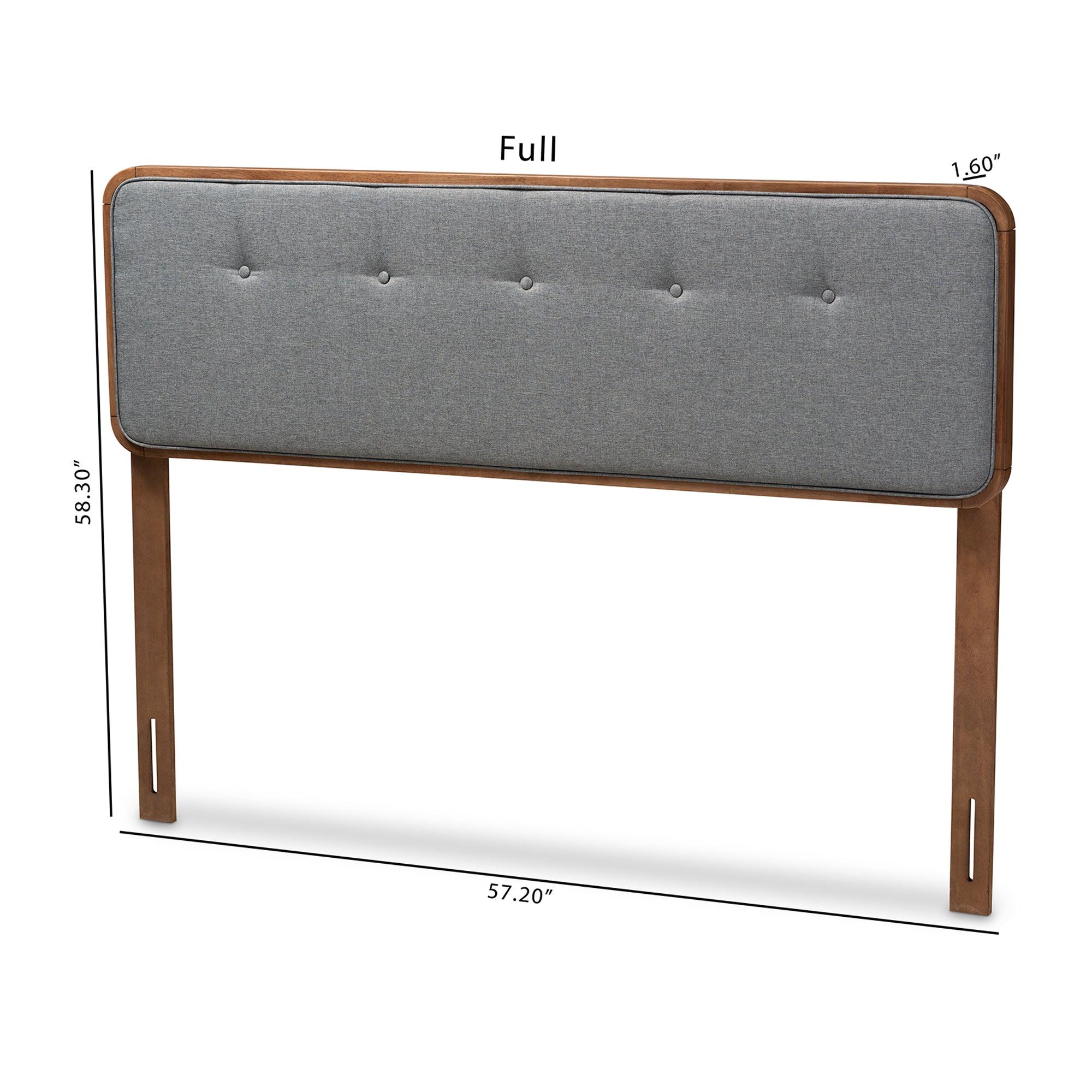 Palina Mid-Century Modern Dark Fabric Upholstered Finished Wood Headboard