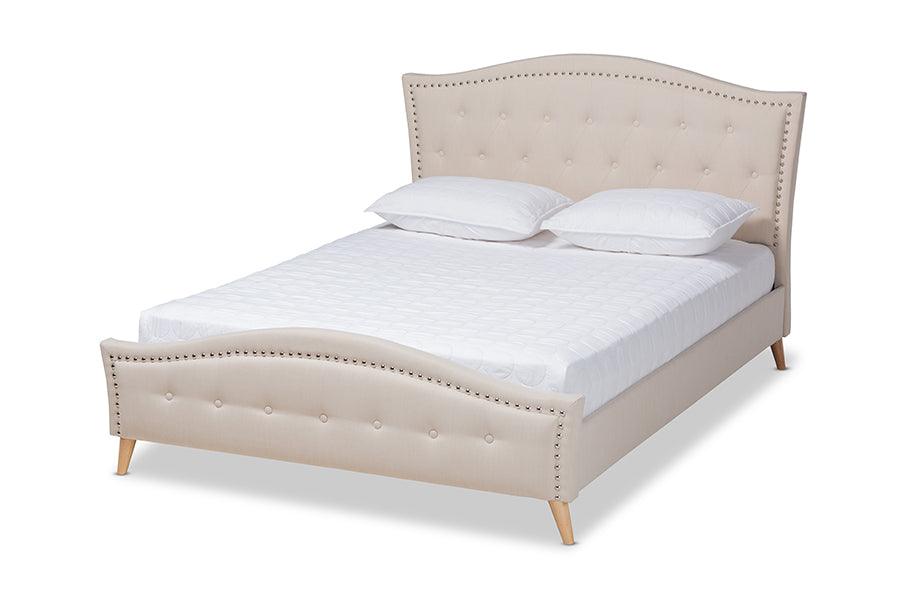 Felisa Modern and Contemporary Fabric Upholstered and Button Tufted Platform Bed