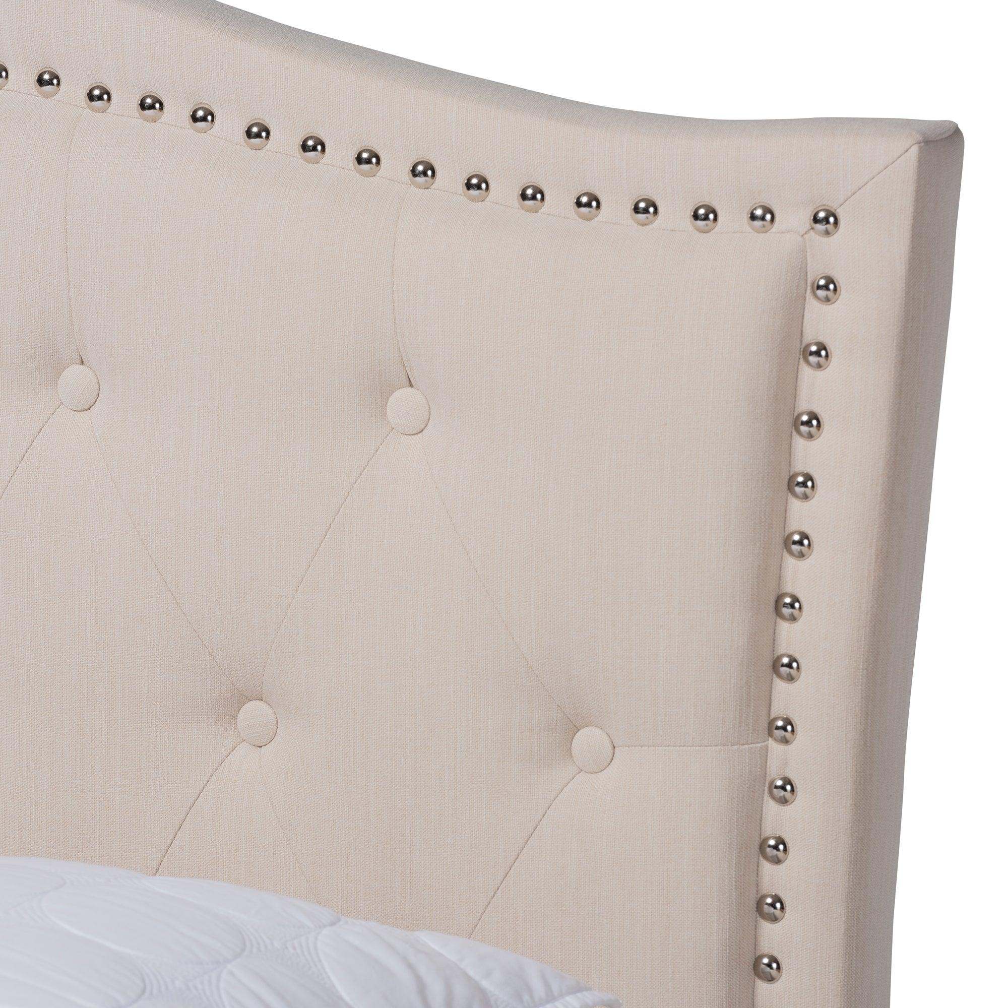 Felisa Modern and Contemporary Fabric Upholstered and Button Tufted Platform Bed