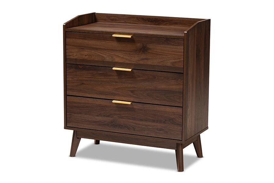 Lena Mid-Century Modern Finished 3-Drawer Wood Chest