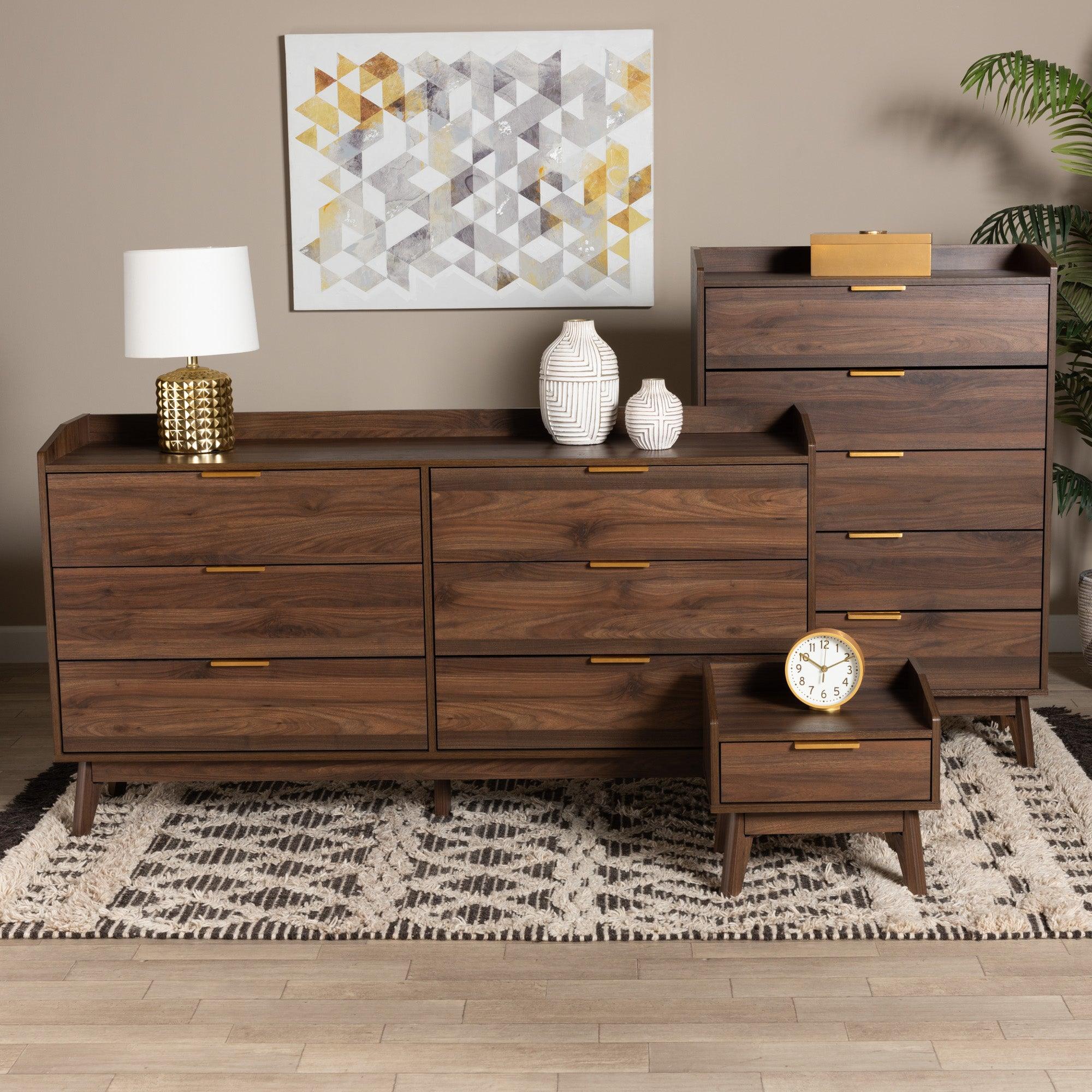 Lena Mid-Century Modern Finished Wood 3-Piece Storage Set