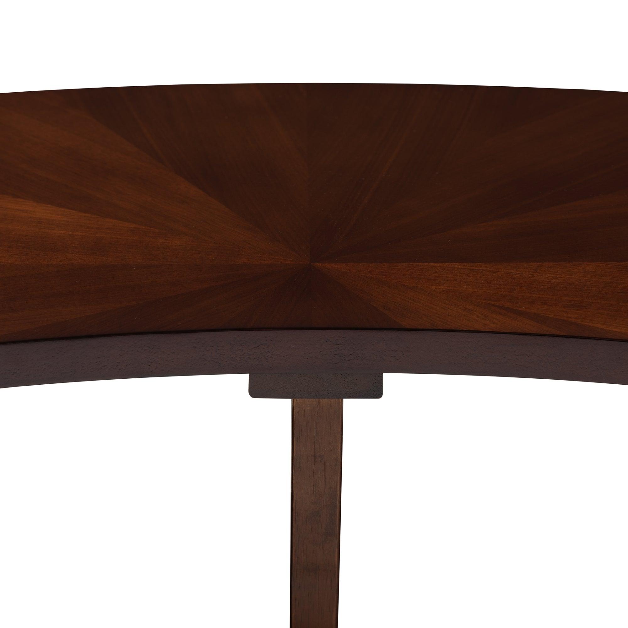 Berlin Mid-Century Modern Finished Wood Curved Dining Bench