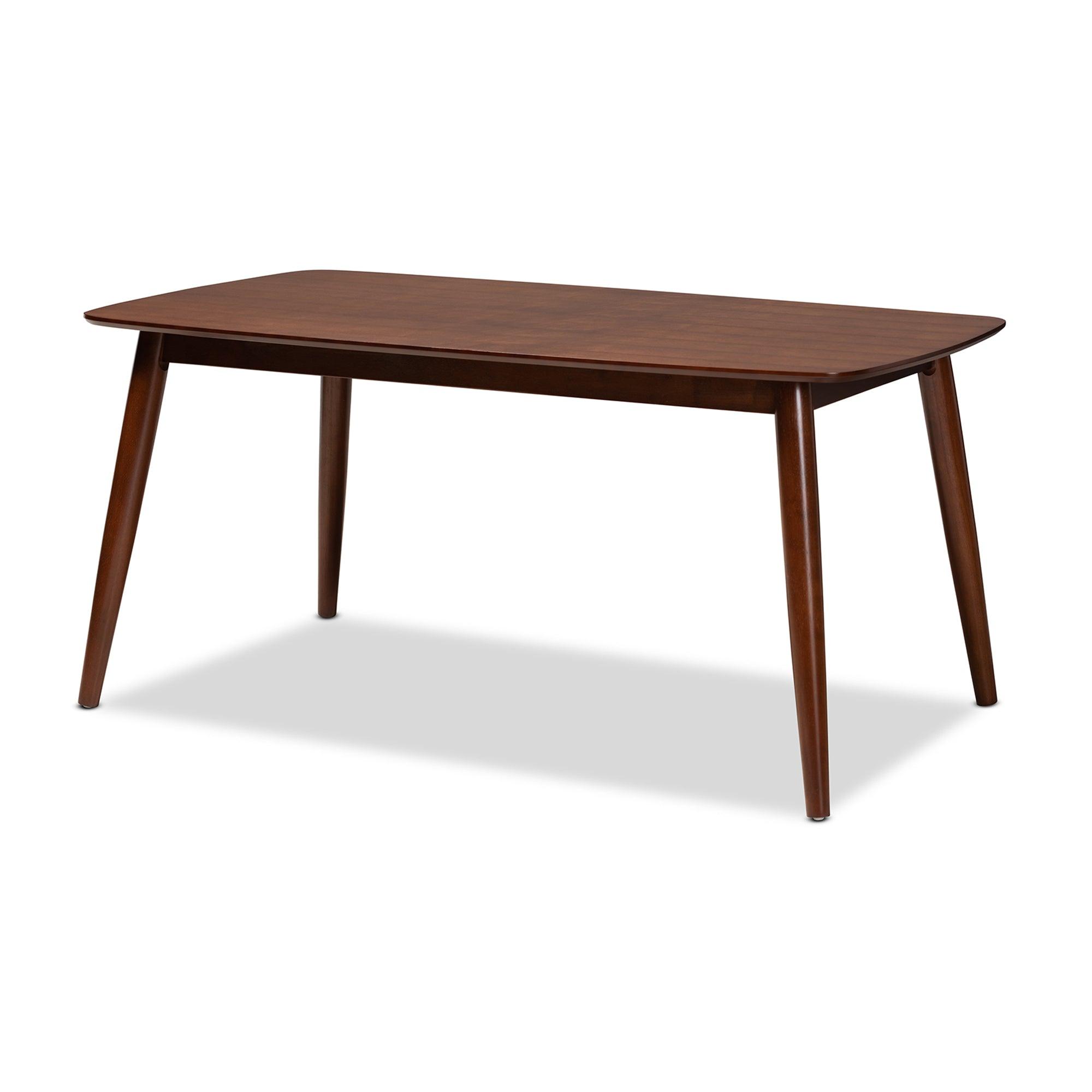 Edna Mid-Century Modern Finished Wood Dining Table