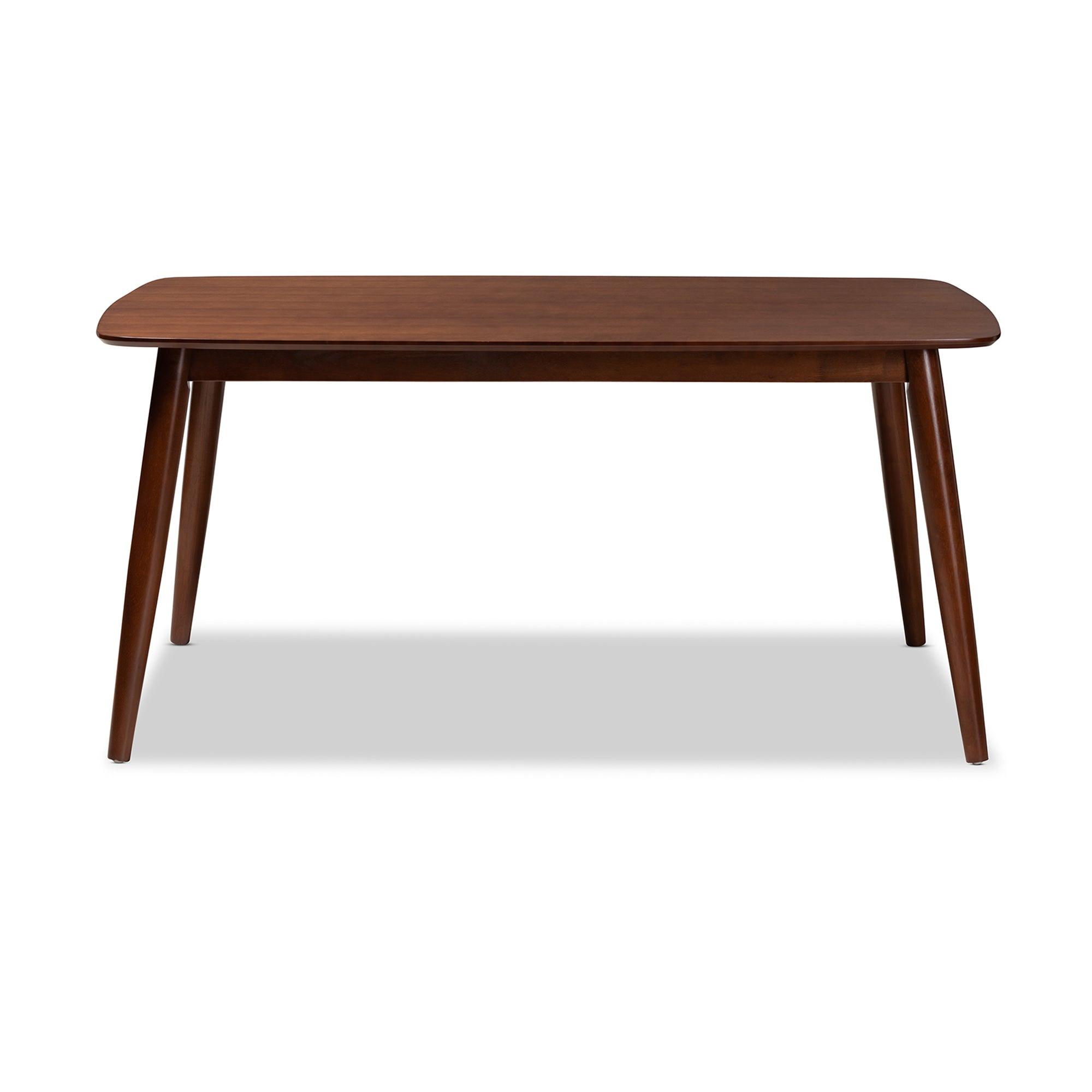 Edna Mid-Century Modern Finished Wood Dining Table