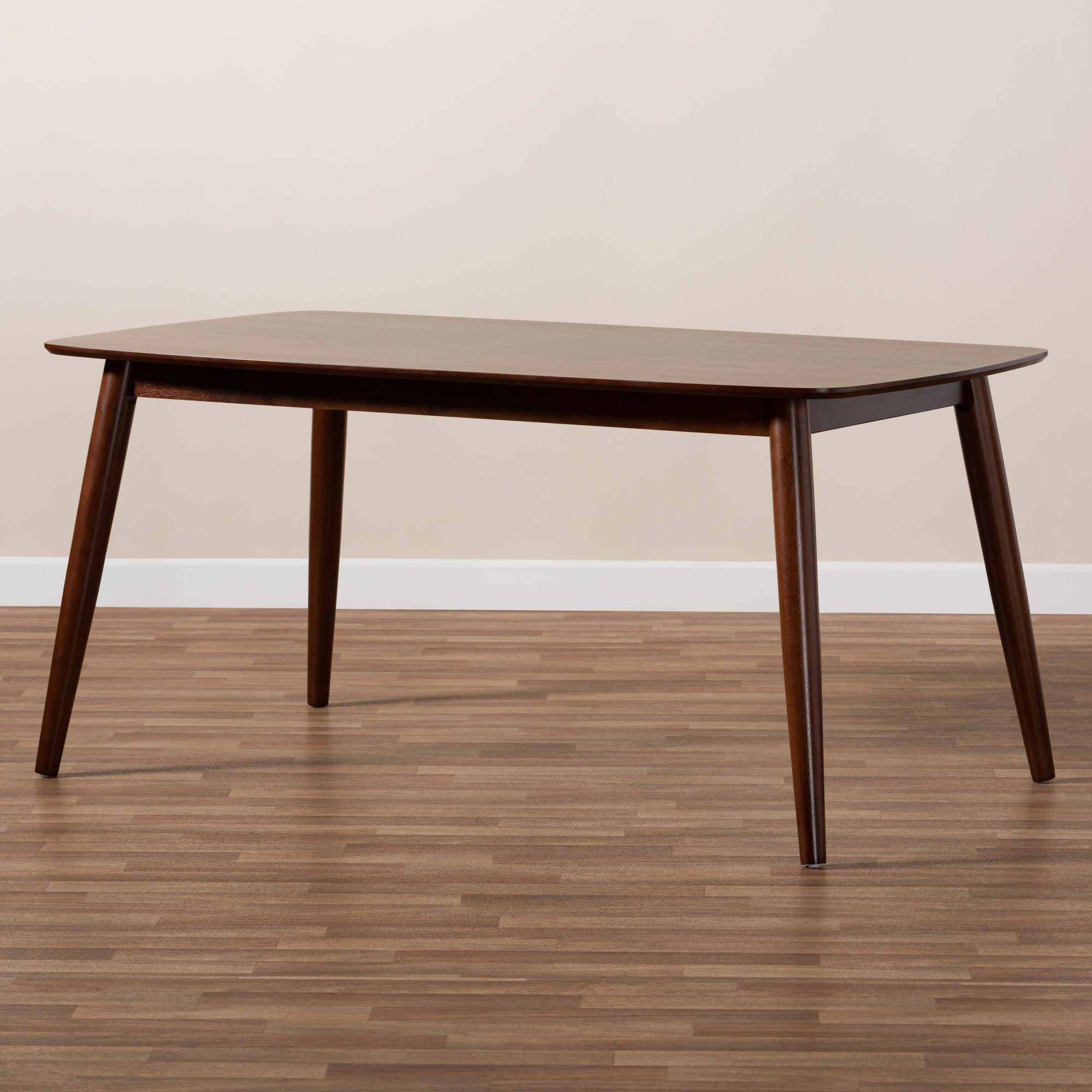 Edna Mid-Century Modern Finished Wood Dining Table