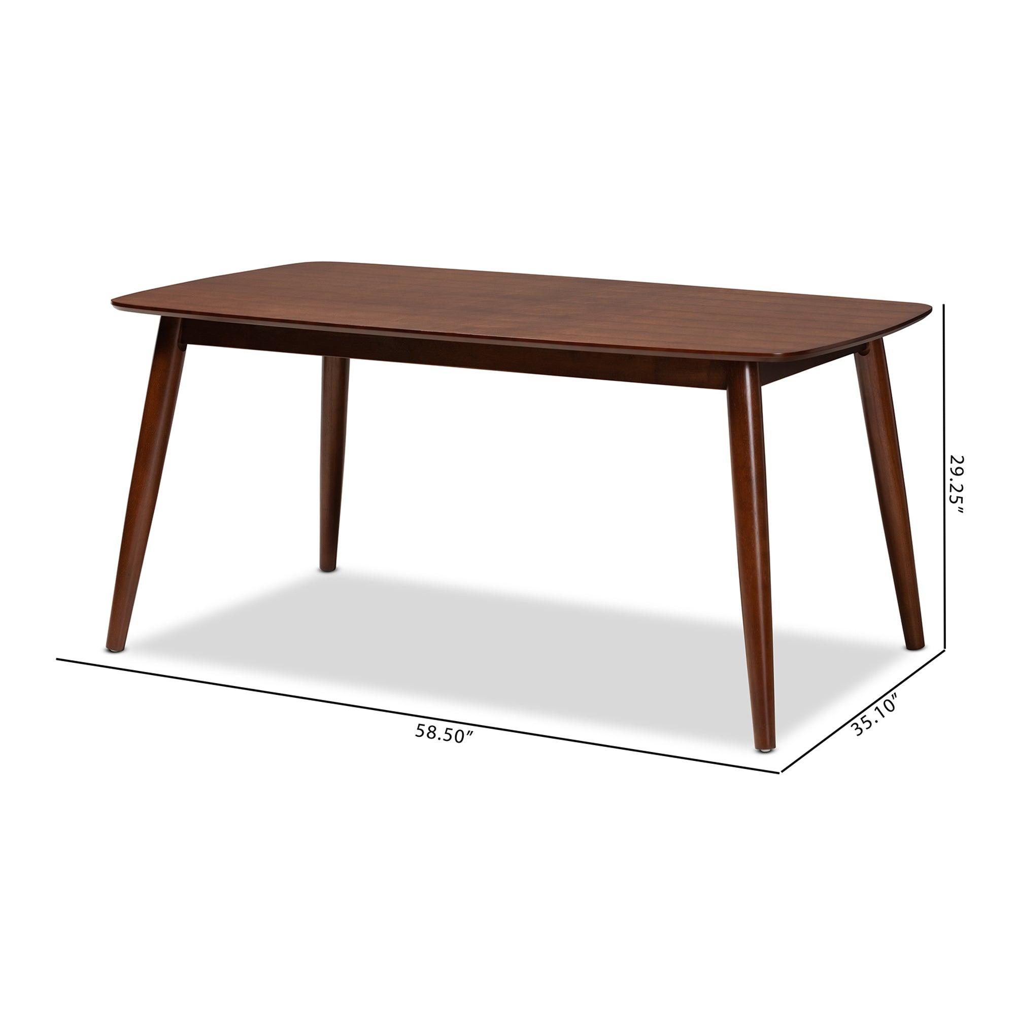 Edna Mid-Century Modern Finished Wood Dining Table