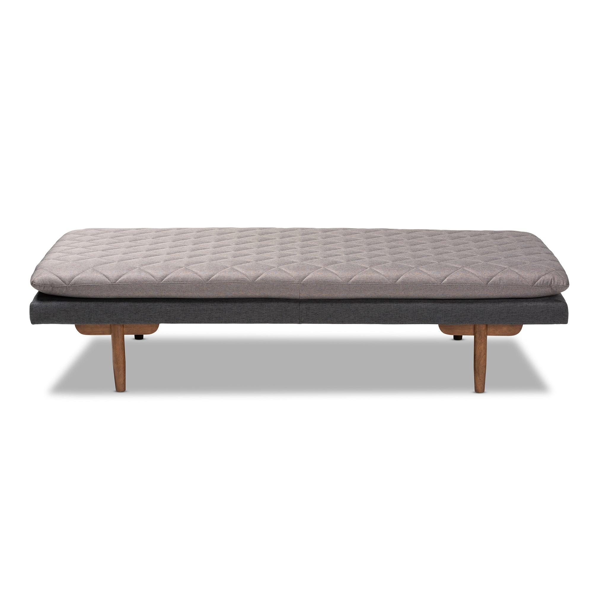 Marit Mid-Century Modern Two-Tone Fabric Upholstered Finished Wood Daybed