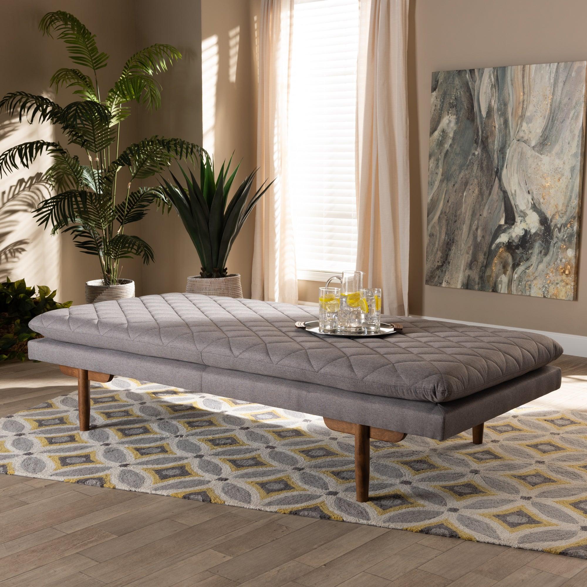 Marit Mid-Century Modern Fabric Upholstered Finished Wood Daybed