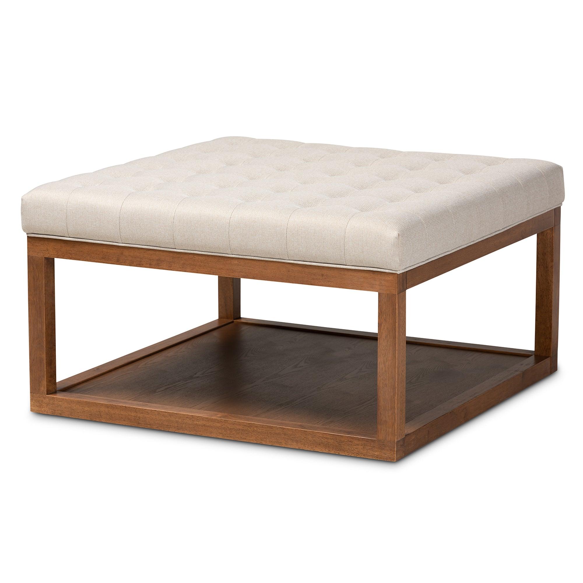 Alvere Modern and Contemporary Fabric Upholstered Finished Cocktail Ottoman