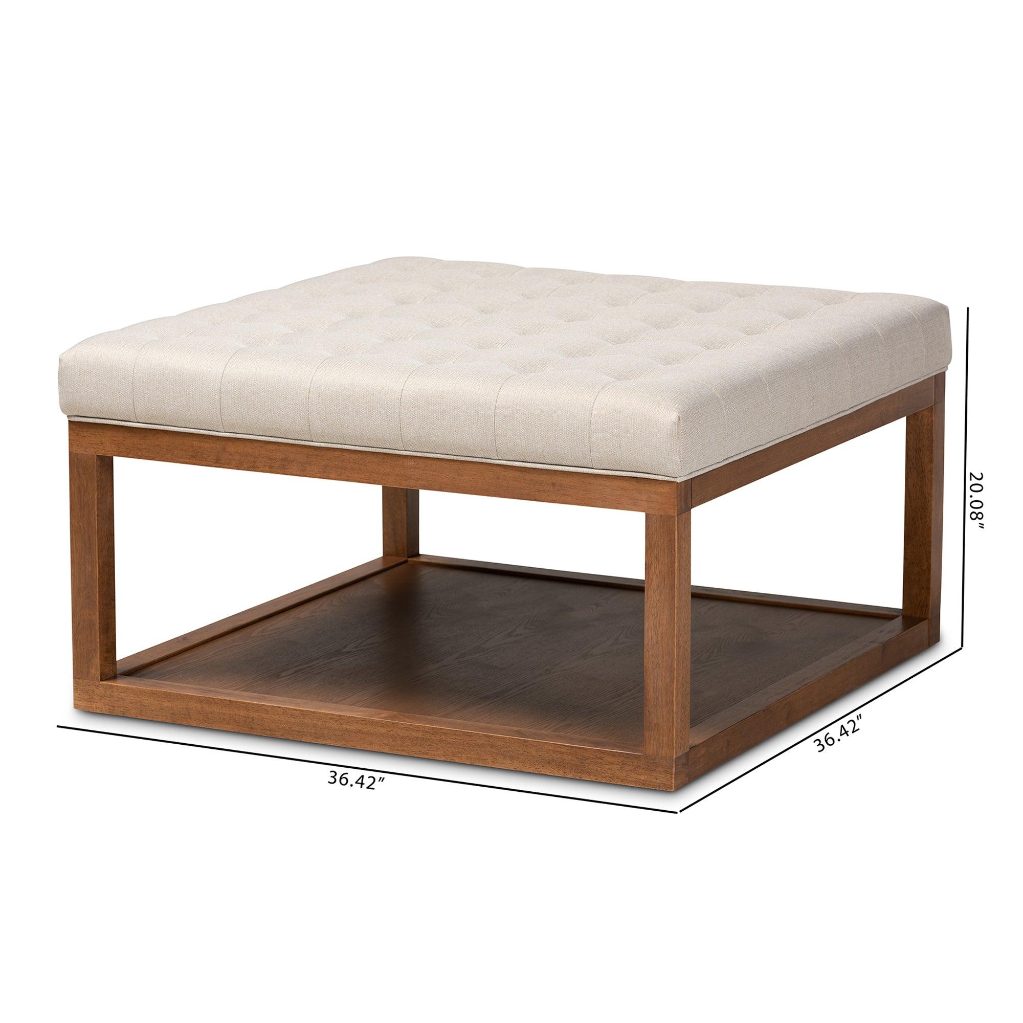 Alvere Modern and Contemporary Fabric Upholstered Finished Cocktail Ottoman