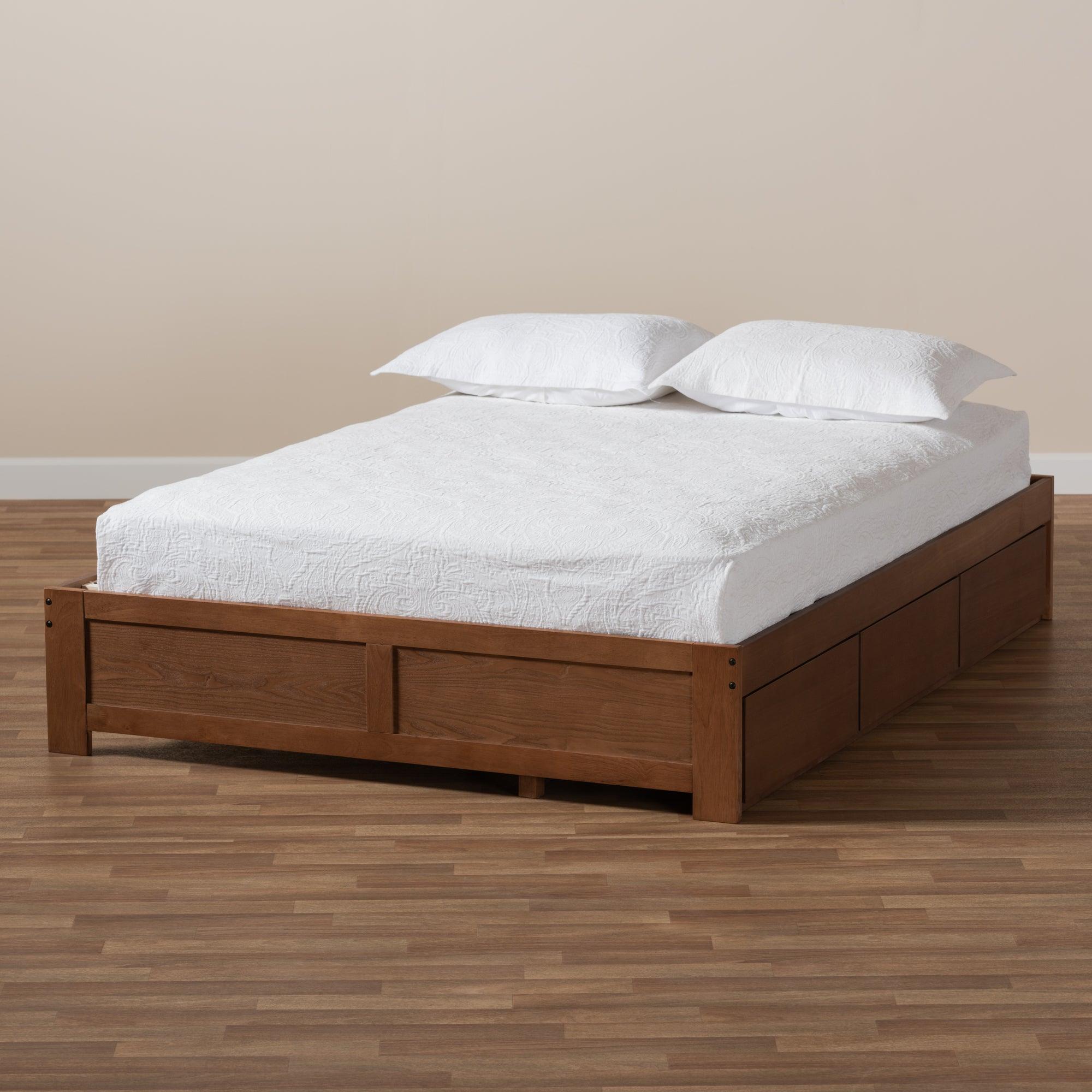 Wren Modern and Contemporary Finished 3-Drawer Platform Storage Bed Frame