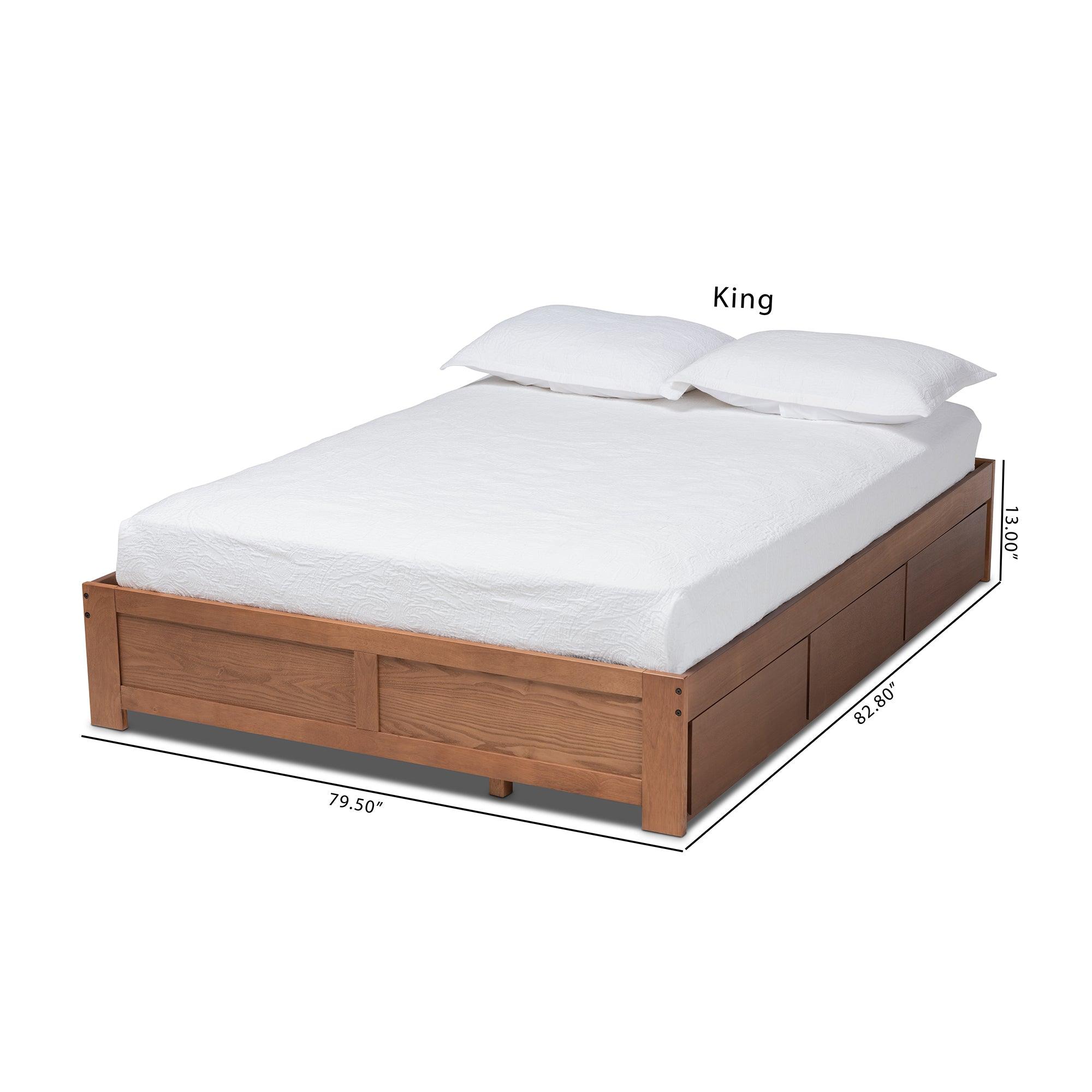 Wren Modern and Contemporary Finished 3-Drawer Platform Storage Bed Frame