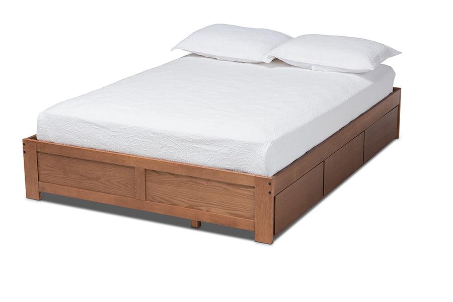 Wren Modern and Contemporary Finished 3-Drawer Platform Storage Bed Frame