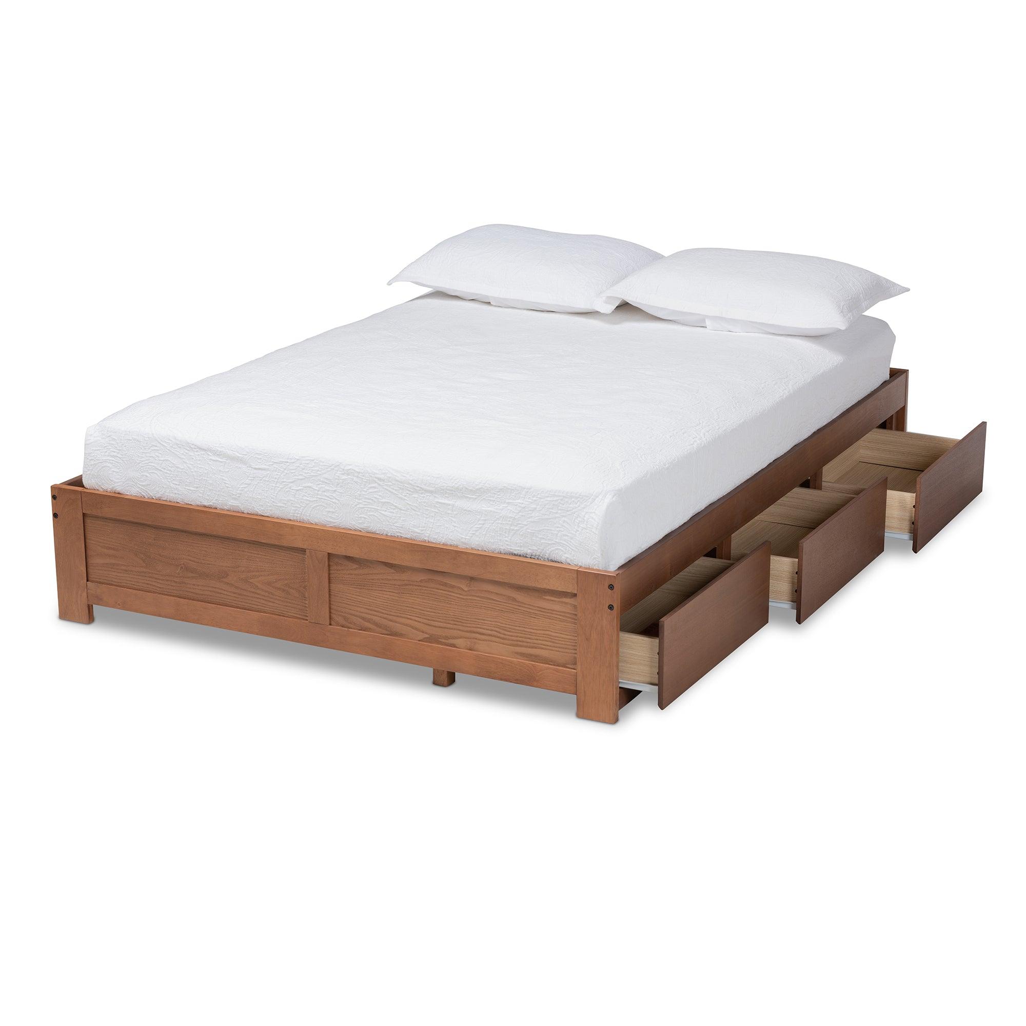 Wren Modern and Contemporary Finished 3-Drawer Platform Storage Bed Frame