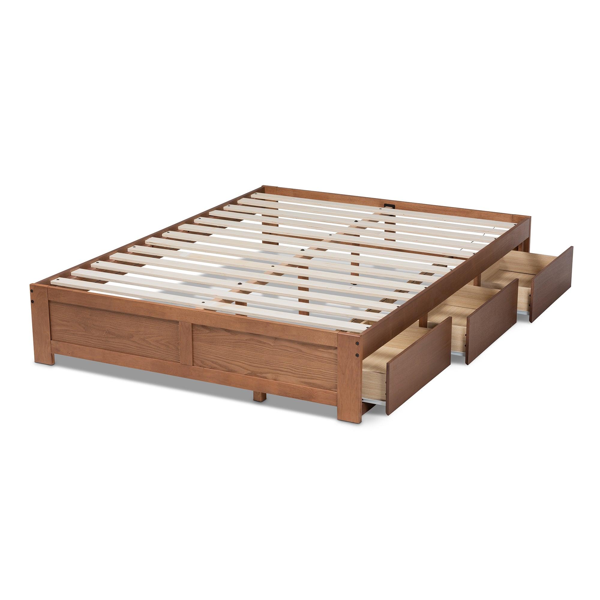 Wren Modern and Contemporary Finished 3-Drawer Platform Storage Bed Frame