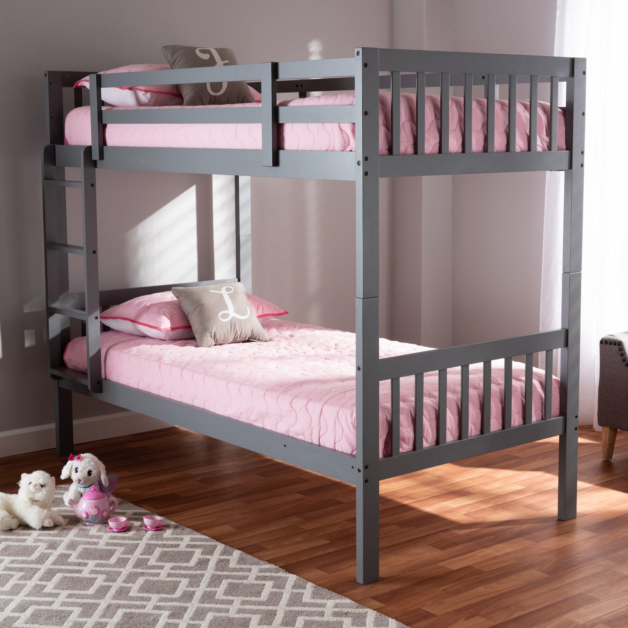 Jude Modern and Contemporary Finished Wood Bunk Bed