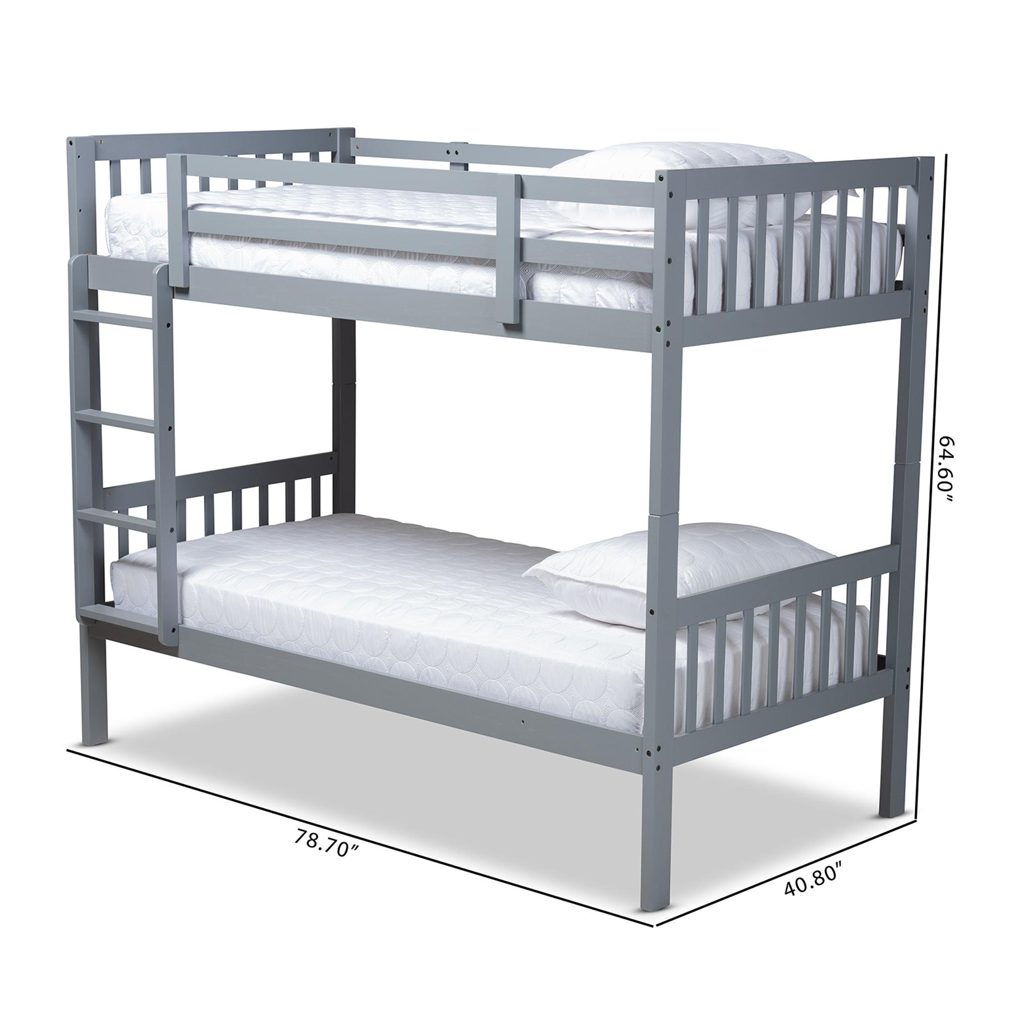 Jude Modern and Contemporary Finished Wood Bunk Bed