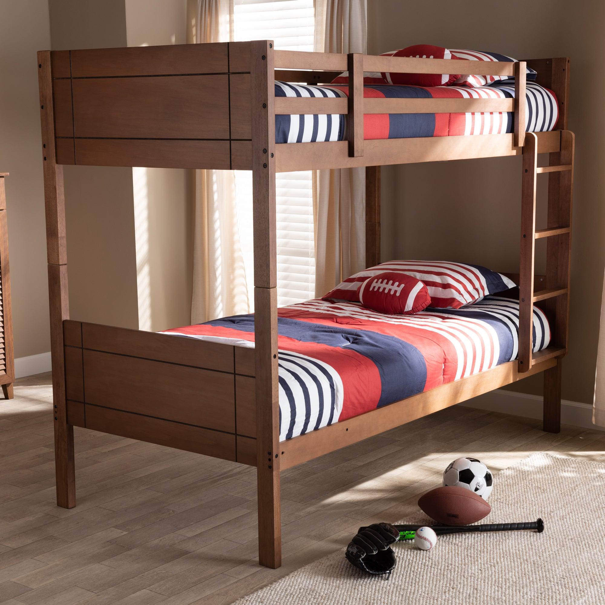 Elsie Modern and Contemporary Finished Wood Bunk Bed