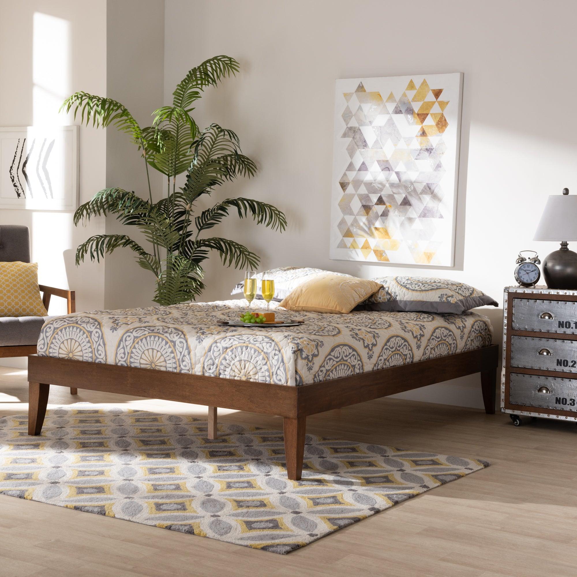 Lucina Mid-Century Modern Finished Platform Bed Frame