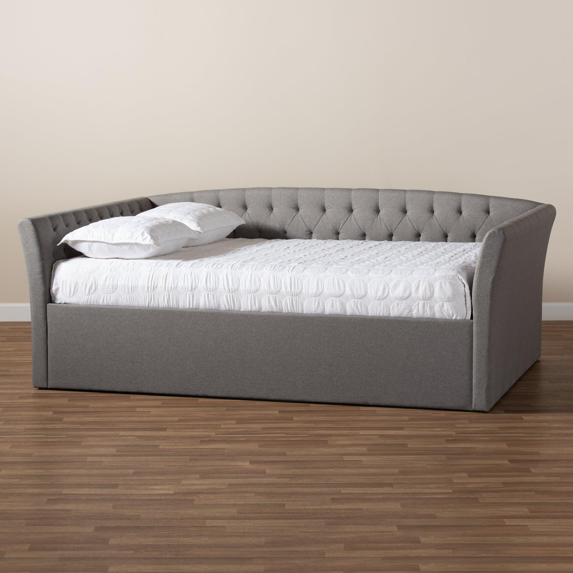 Delora Modern and Contemporary Light Fabric Upholstered Daybed