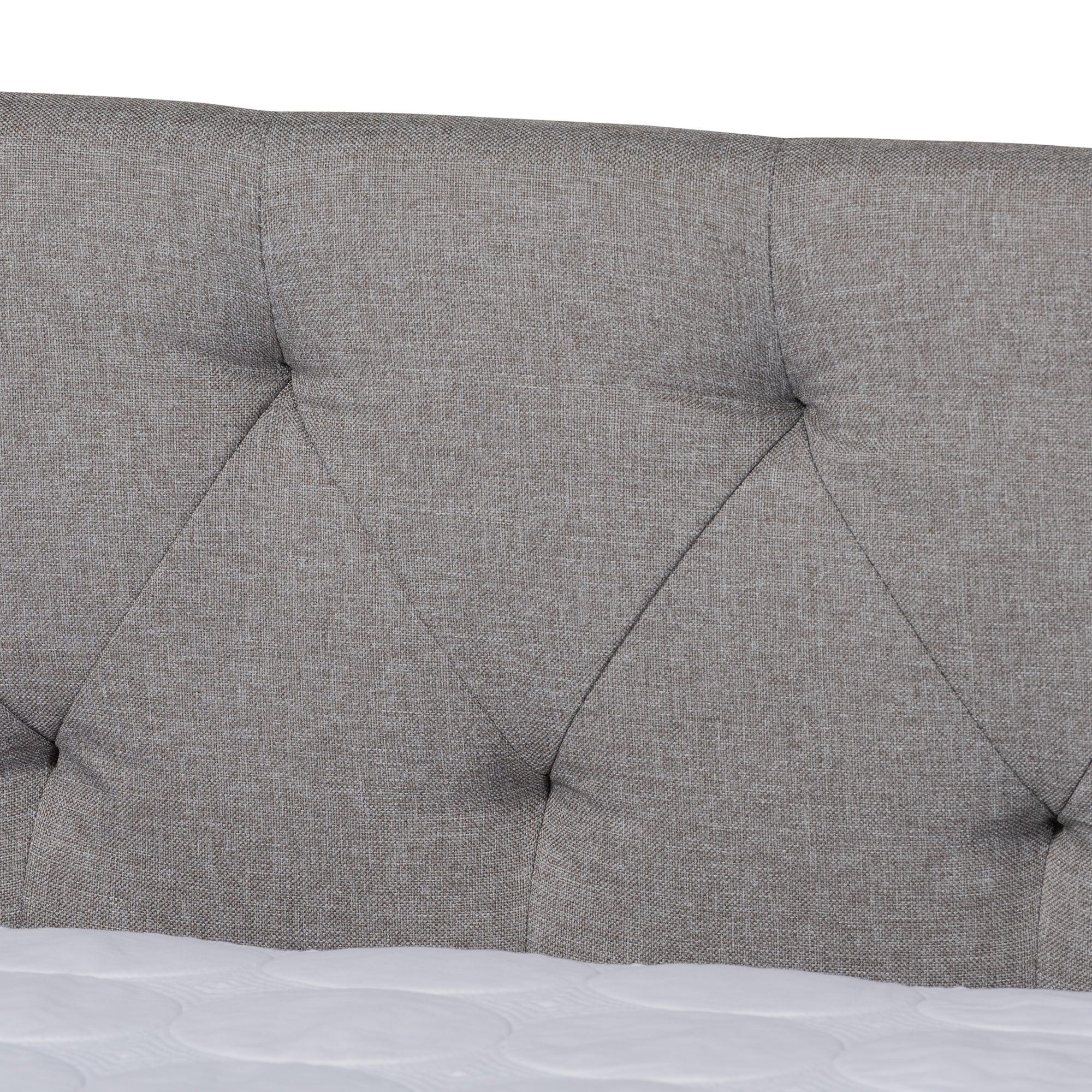 Haylie Modern and Contemporary Light Fabric Upholstered Daybed with Roll-Out Trundle Bed