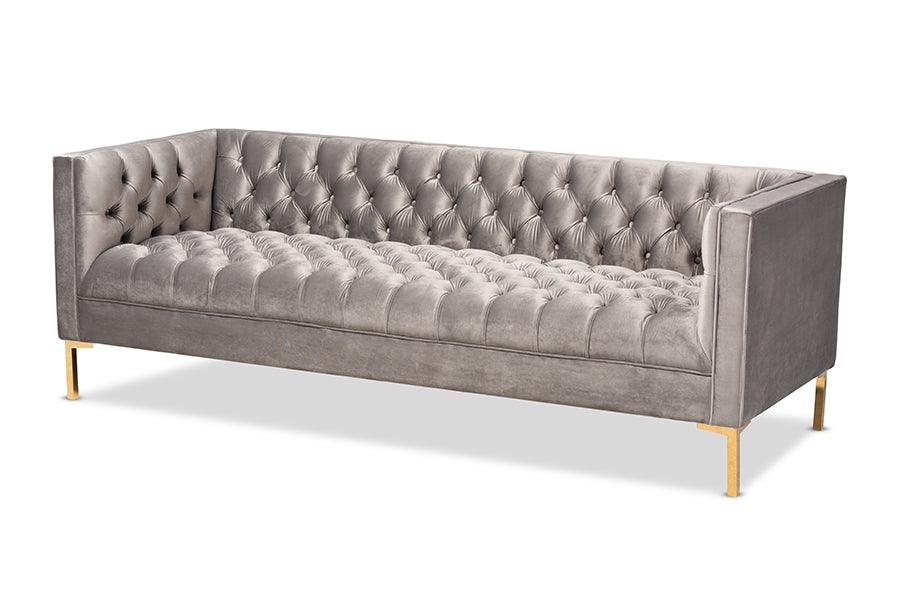 Zanetta Glam and Luxe Velvet Upholstered Finished Sofa