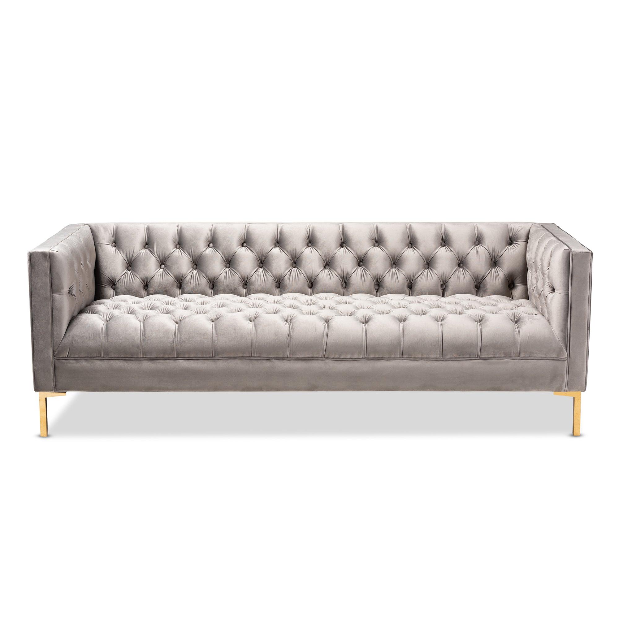 Zanetta Glam and Luxe Velvet Upholstered Finished Sofa