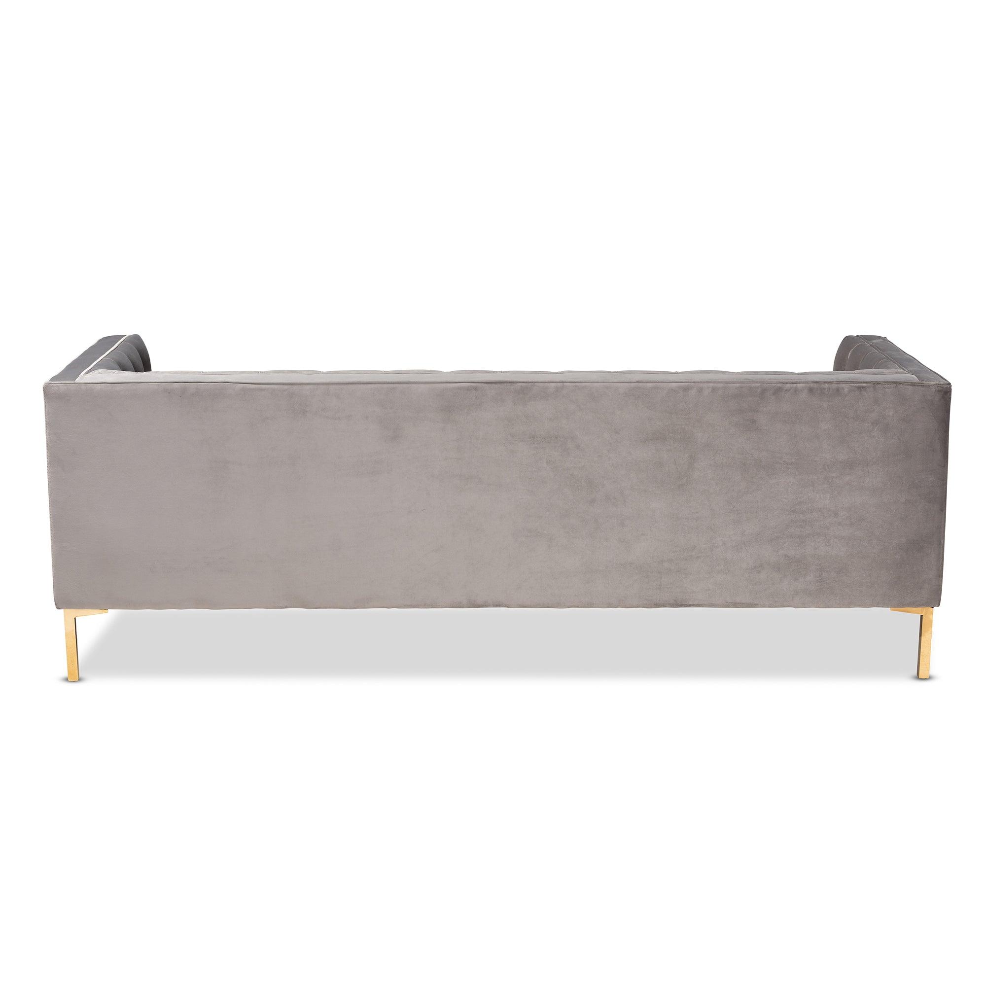 Zanetta Glam and Luxe Velvet Upholstered Finished Sofa