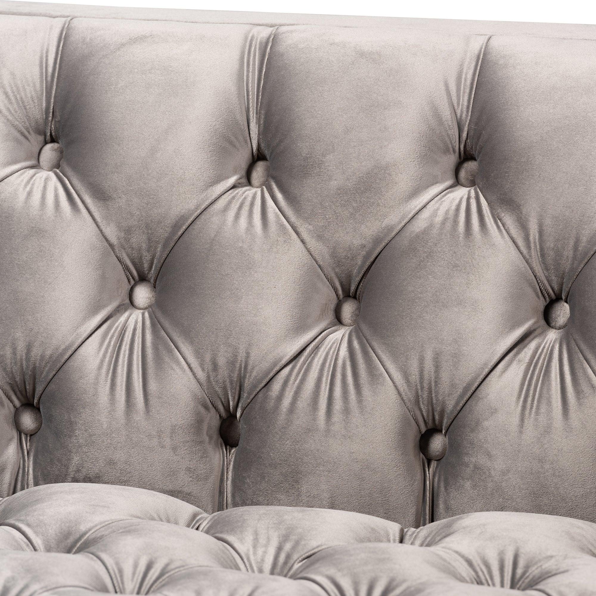 Zanetta Glam and Luxe Velvet Upholstered Finished Sofa