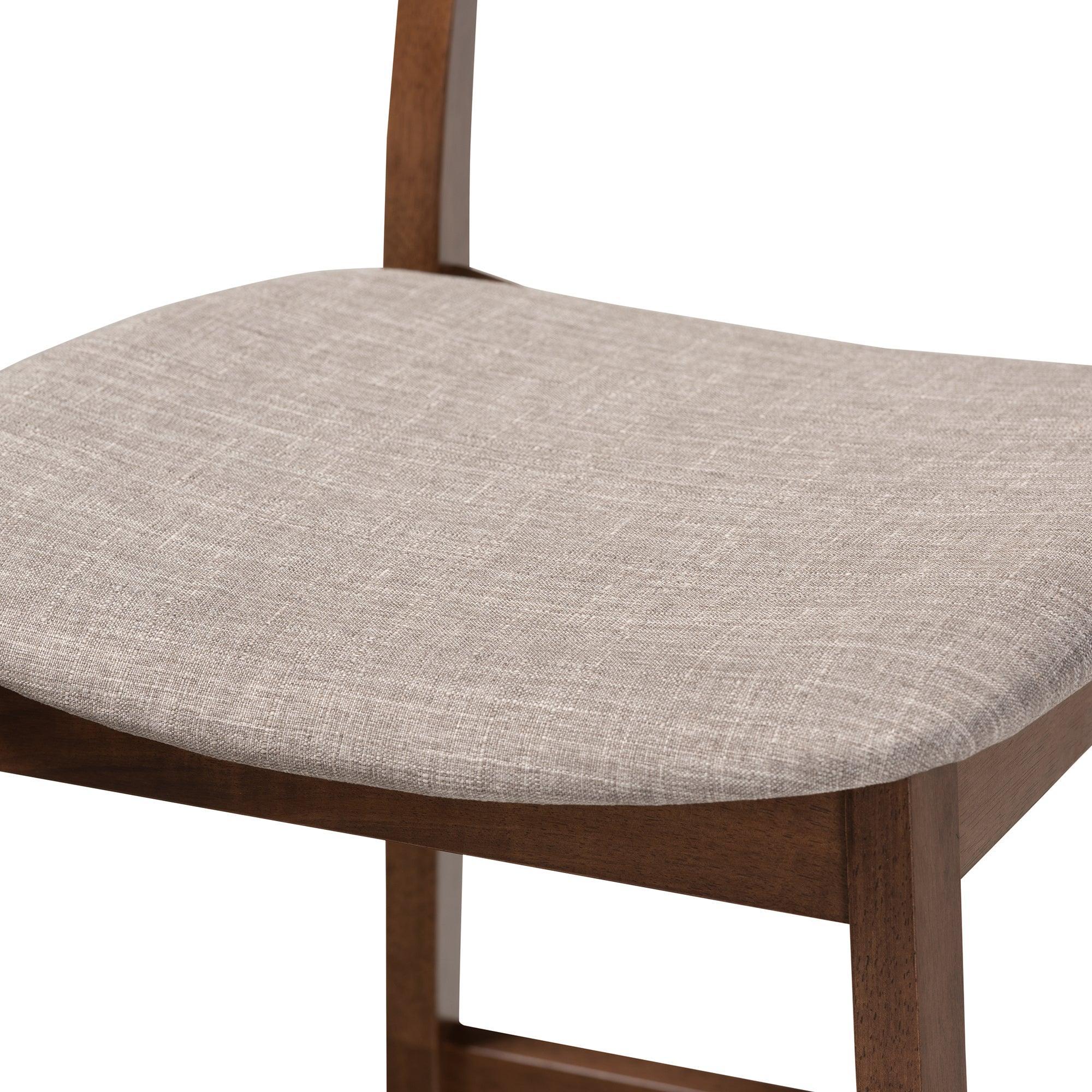 Larine Modern and Contemporary Light Fabric Upholstered Finished 2-Piece Wood Counter Stool Set