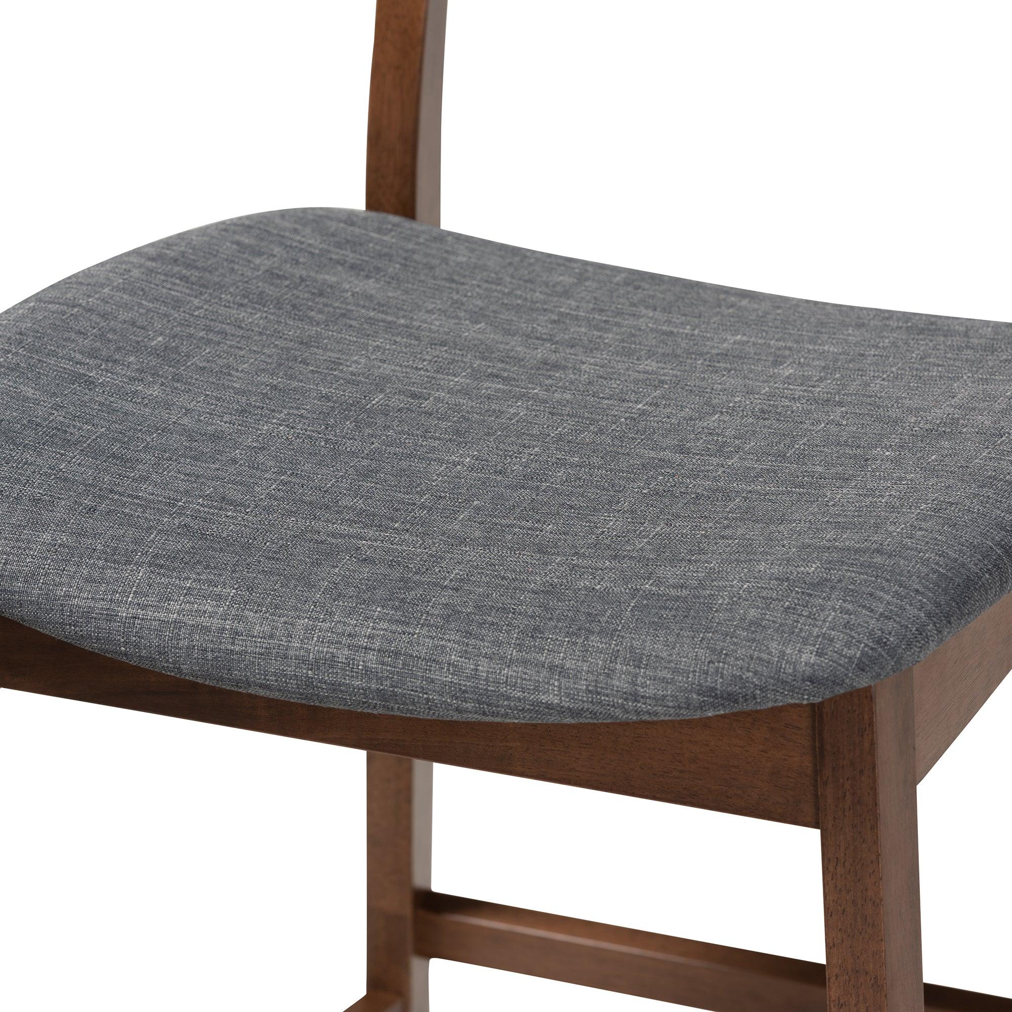 Larine Modern and Contemporary Dark Fabric Upholstered Finished 2-Piece Wood Counter Stool Set