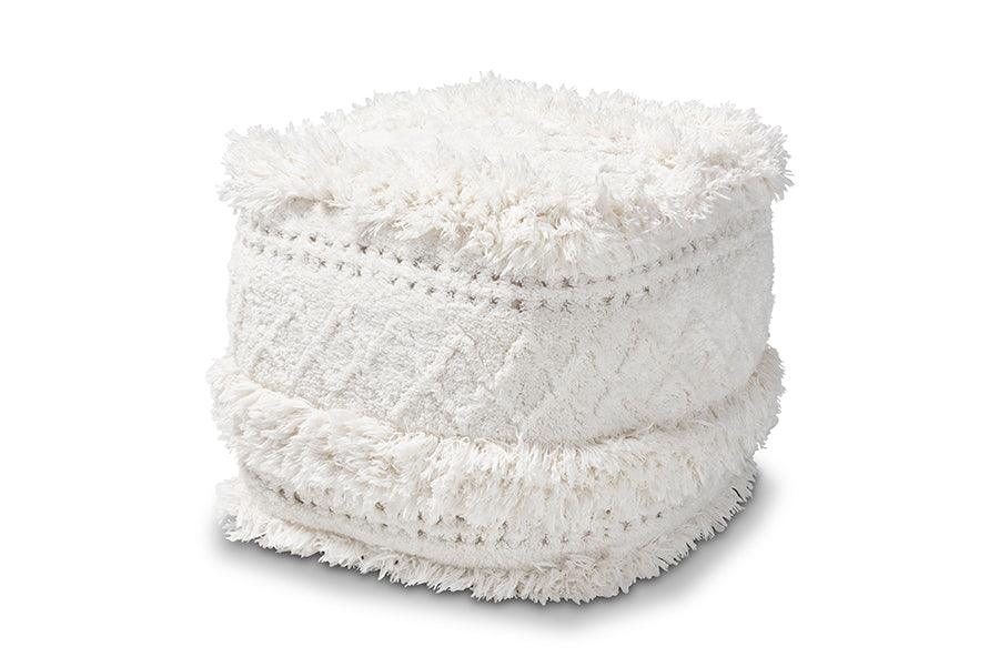 Curlew Moroccan Inspired Handwoven Cotton Pouf Ottoman