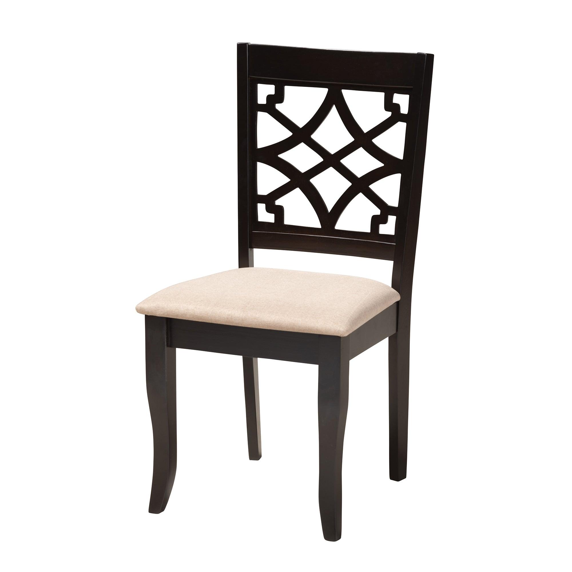 Thea Modern Fabric and Finished Wood 5-Piece Dining Set