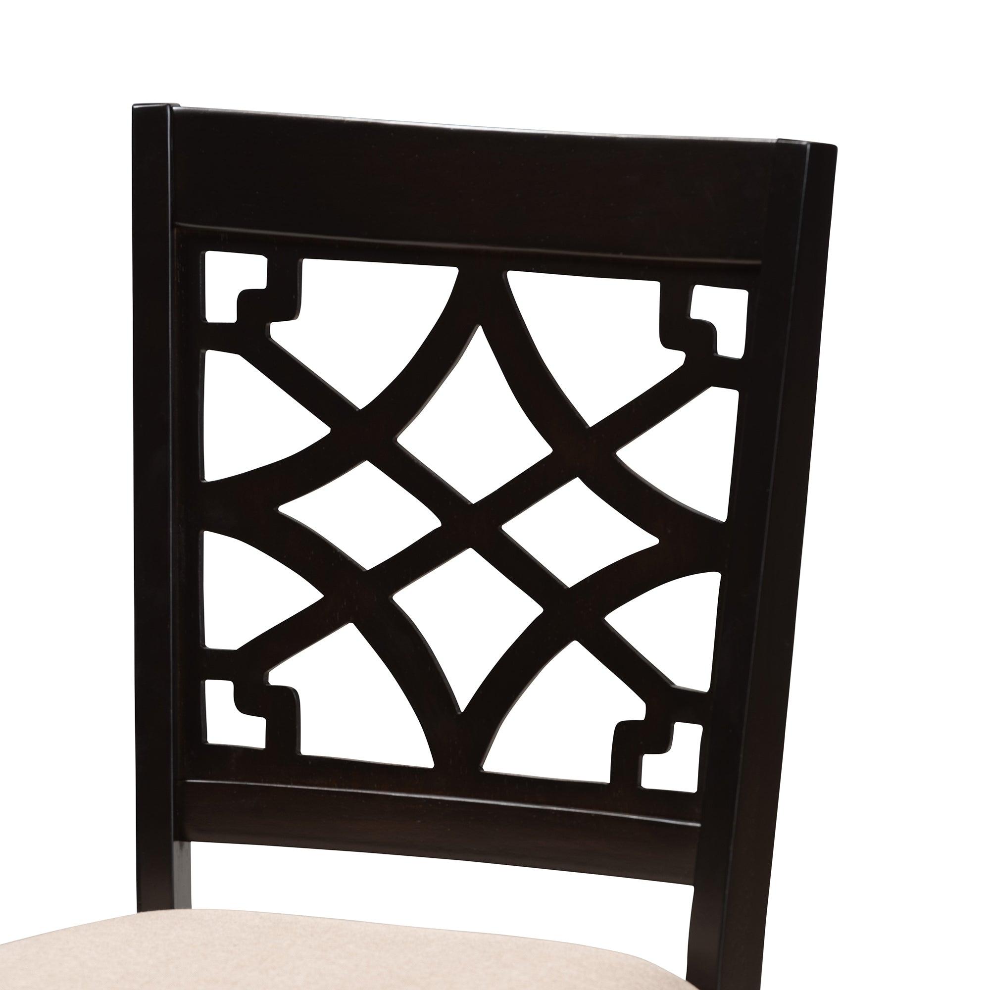 Thea Modern Fabric and Finished Wood 5-Piece Dining Set