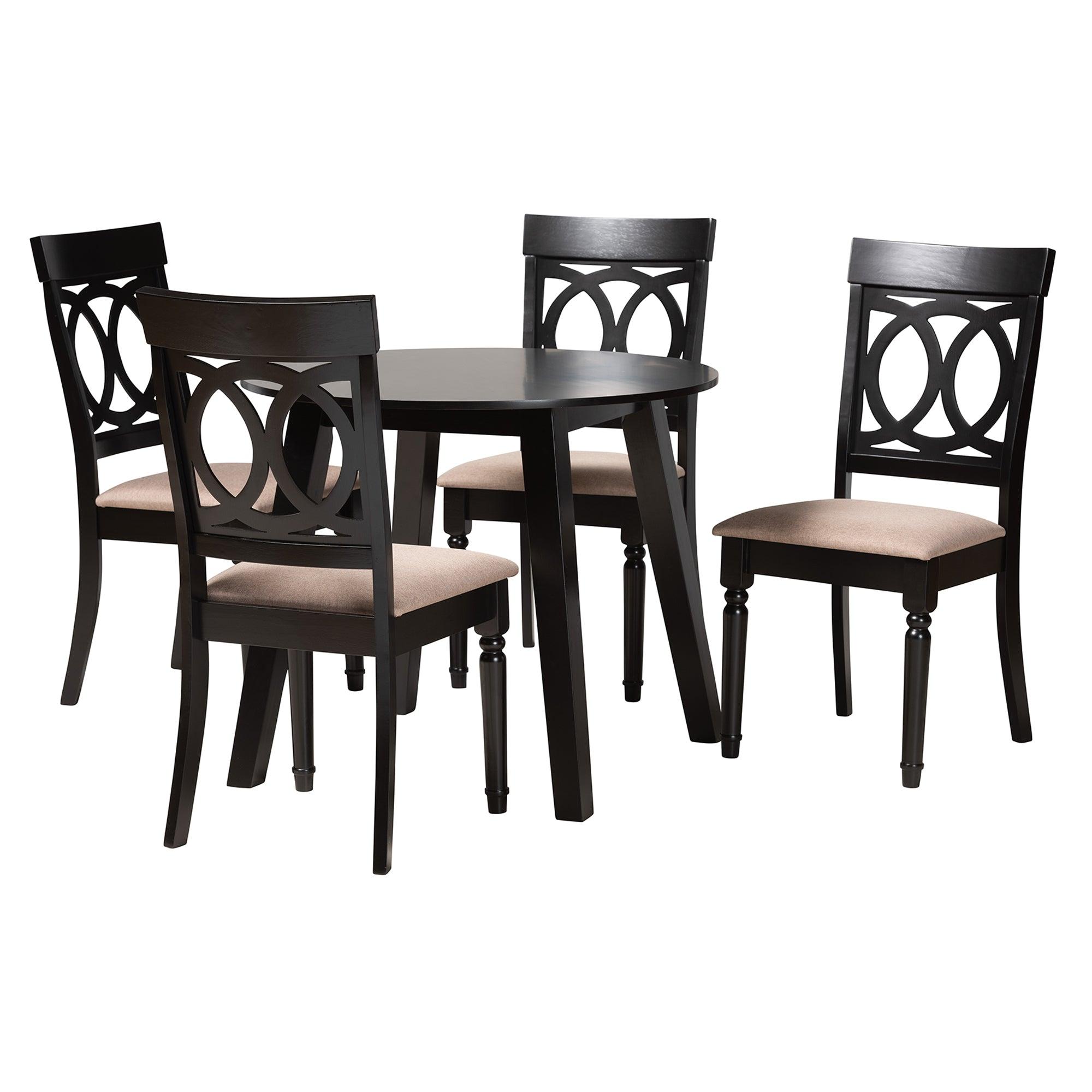 Charlottle Modern Fabric and Finished Wood 5-Piece Dining Set