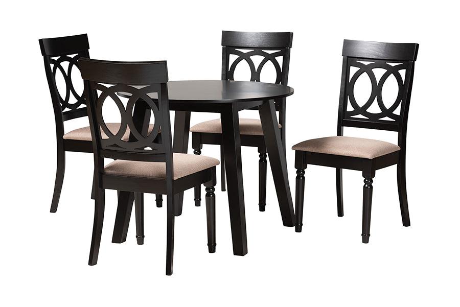 Charlottle Modern Fabric and Finished Wood 5-Piece Dining Set